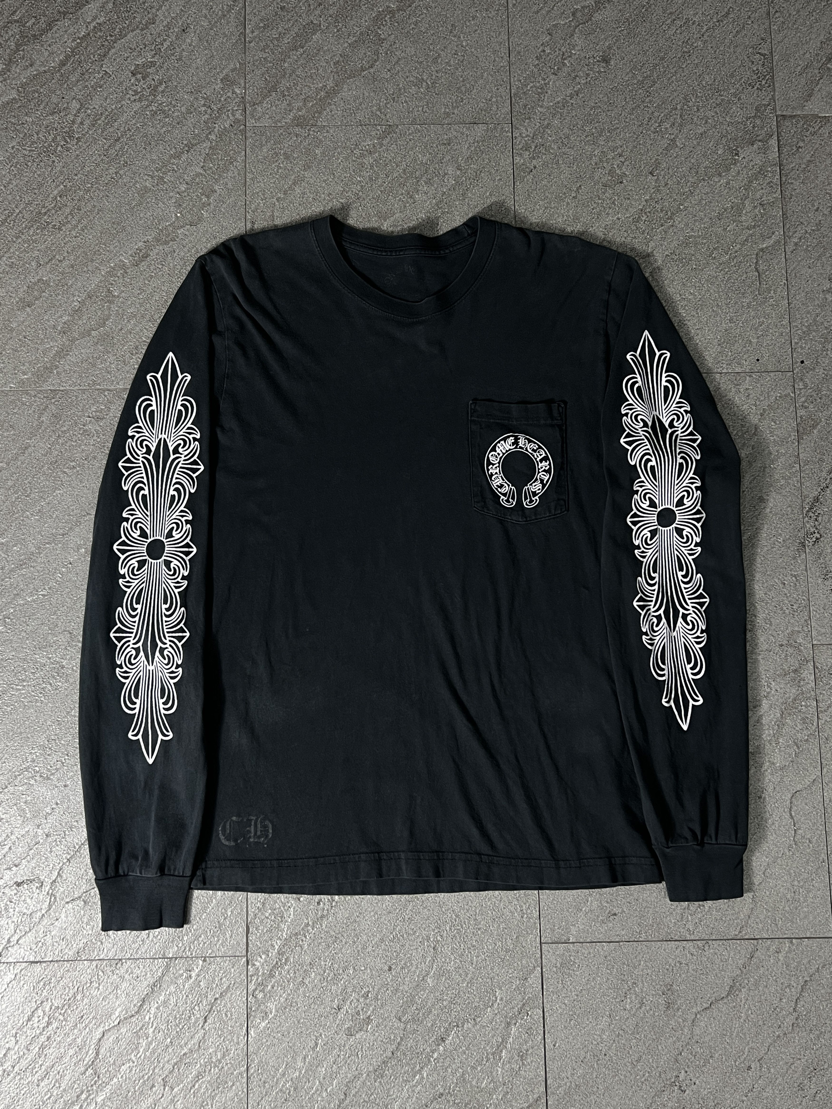 Chrome Hearts Crazy Faded Vintage 90s Chrome Hearts Floral LS Tee