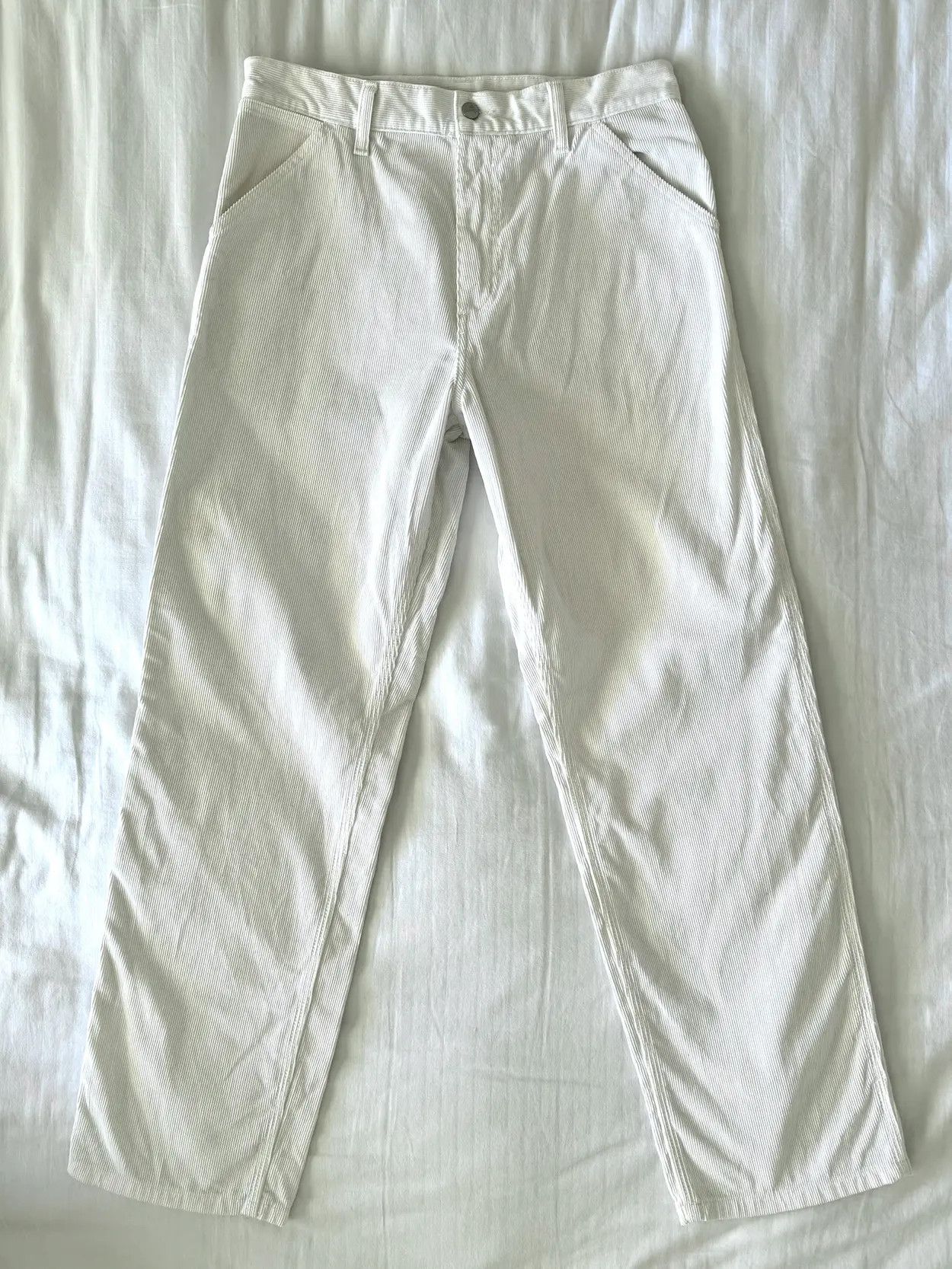 image of Carhartt Wip x Vintage White Corduroy Pants, Men's (Size 30)