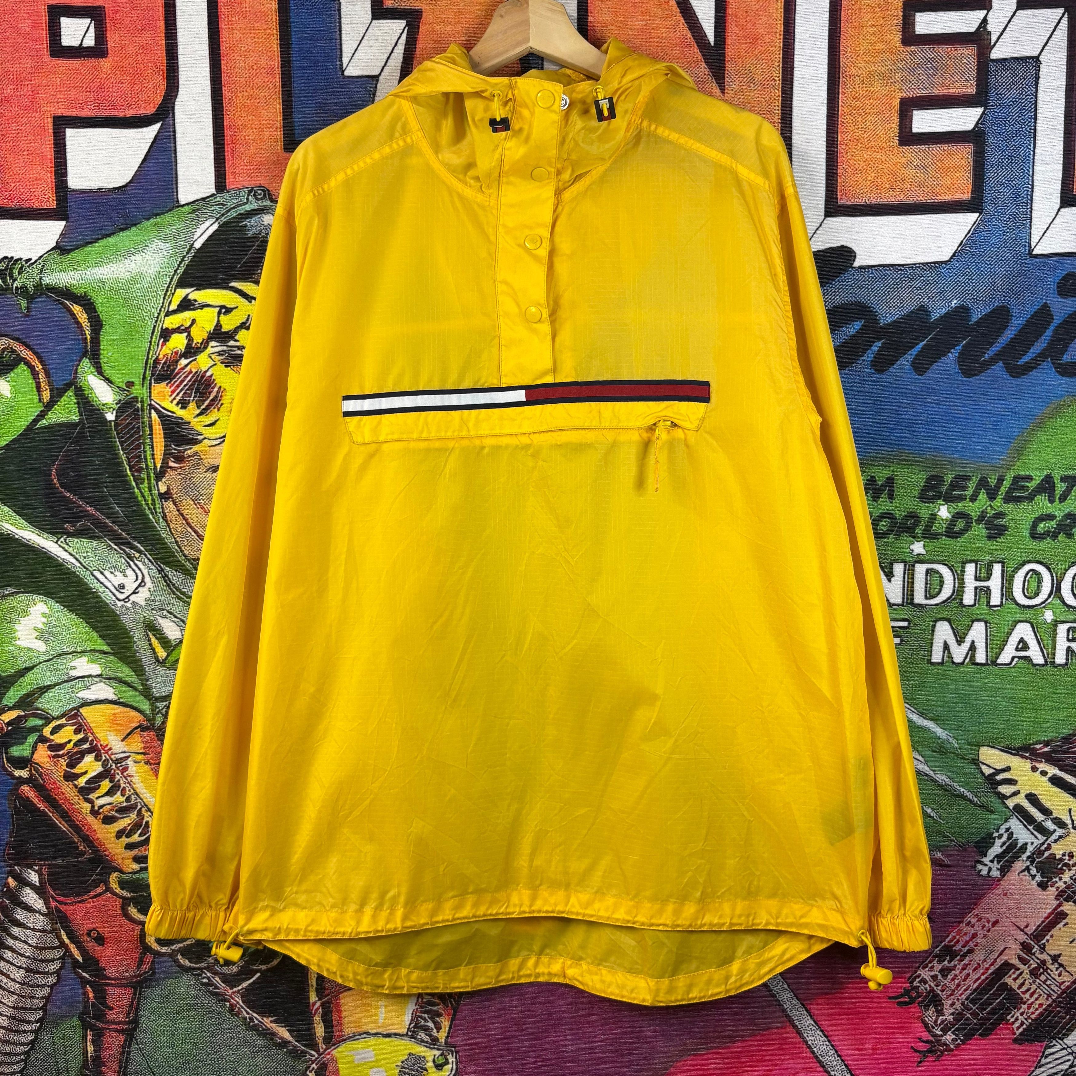 Tommy Hilfiger Vintage 90s Tommy Jeans Yellow Nylon Pullover Windbreaker Size US XL / EU 56 / 4 - 1 Thumbnail