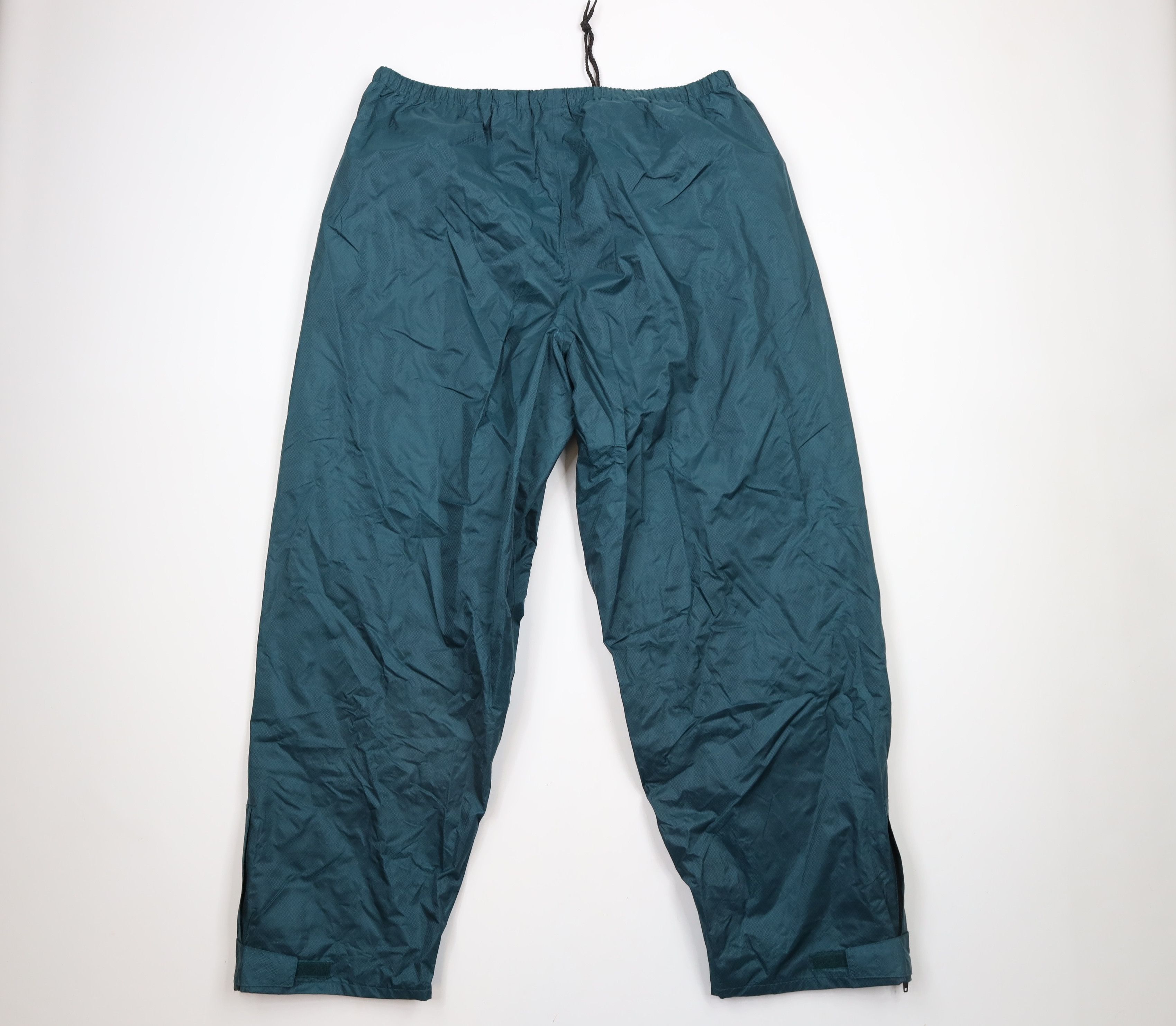 Vintage Vintage 90s Streetwear Wide Leg Waterproof Rain Pants Green Size US 36 / EU 52 - 8 Thumbnail