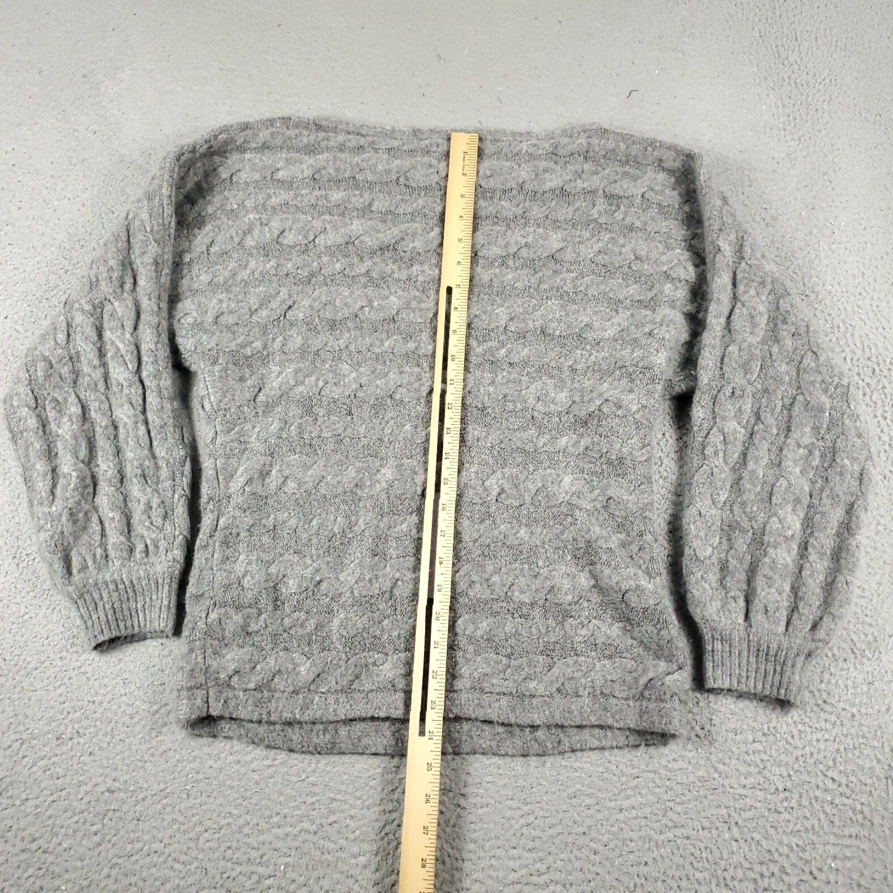 Abercrombie & Fitch Abercrombie & Fitch Womens Large Gray Cable Knit Pullover Sweatshirt Size L / US 10 / IT 46 - 5 Thumbnail