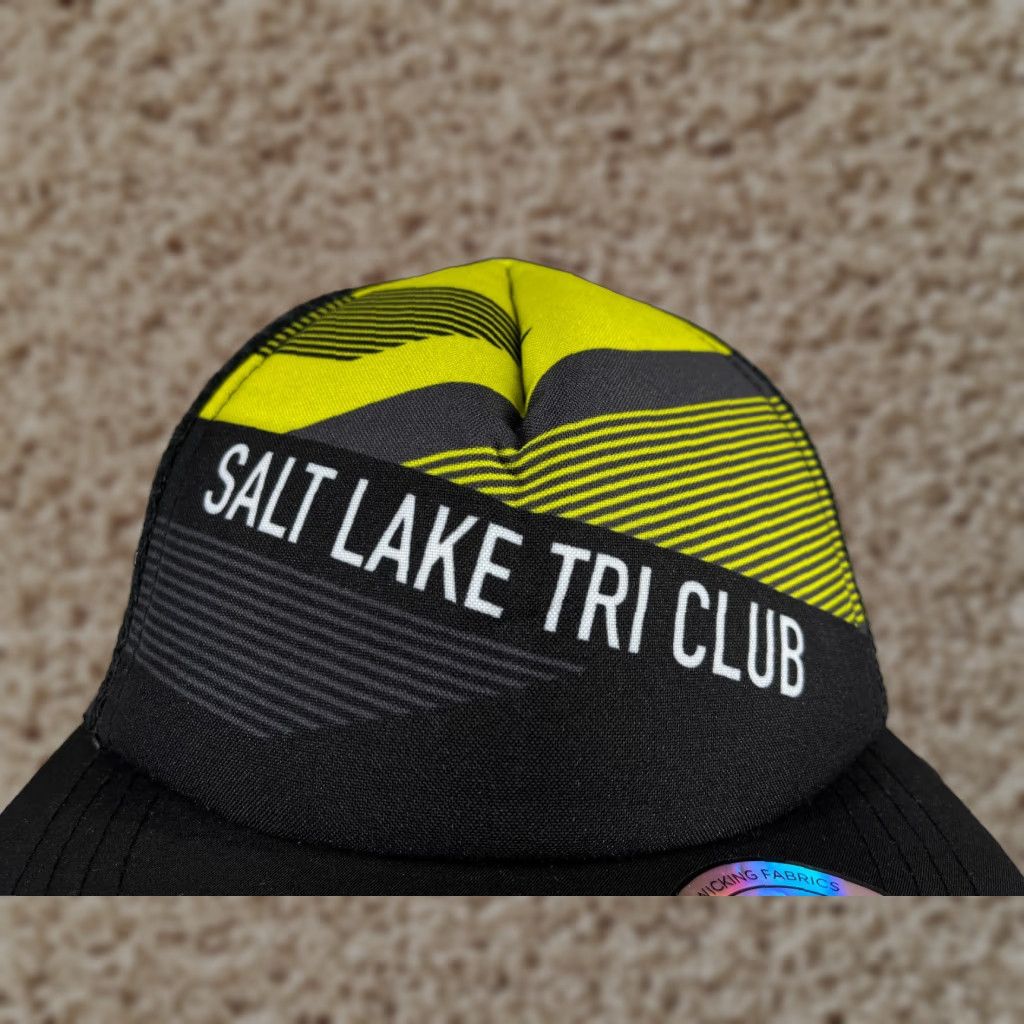 Vintage Boco Gear Hat Cap Trucker Adult One Size Black Poly Striped Pattern Hiking Triathlon Club Logo 90s Theme Men Mens Size ONE SIZE - 1 Thumbnail