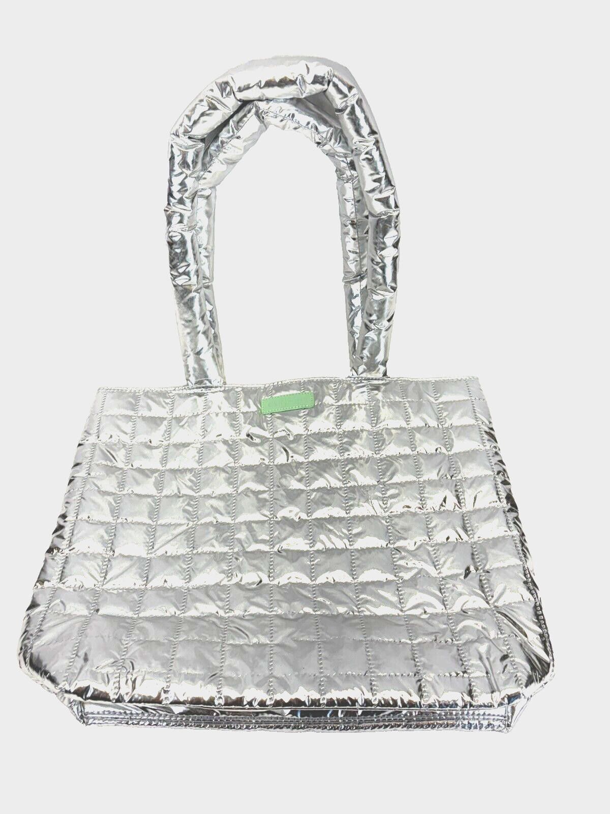 Clique Clinique Limited Edition Large Silver With Green Tote Bag, Women's