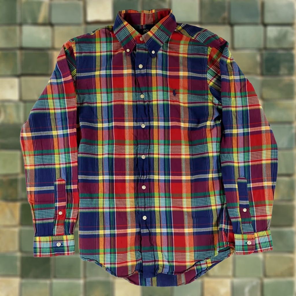 Polo Ralph Lauren Polo Ralph Lauren Shirt Plaid Madras Button-Down Long Sleeve Mens M Multicolor Size US M / EU 48-50 / 2 - 1 Thumbnail