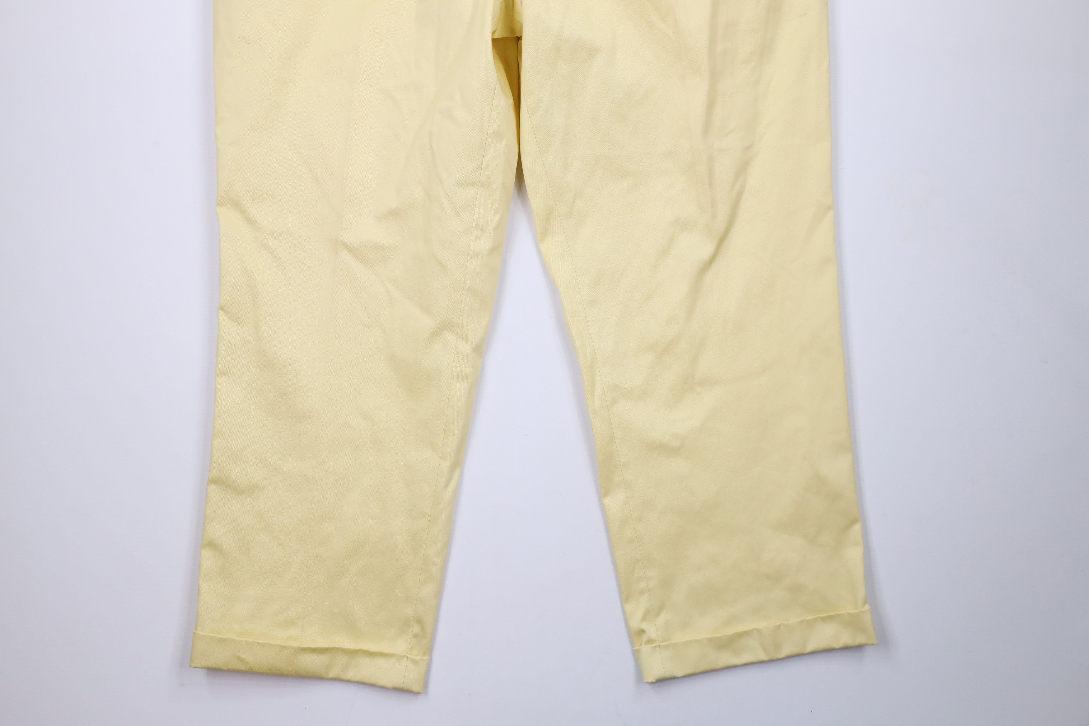 Lands' End × Vintage Vintage 90s Lands End Pleated Cuffed Wide Leg Chino Pants Size US 44 / EU 60 - 4 Thumbnail