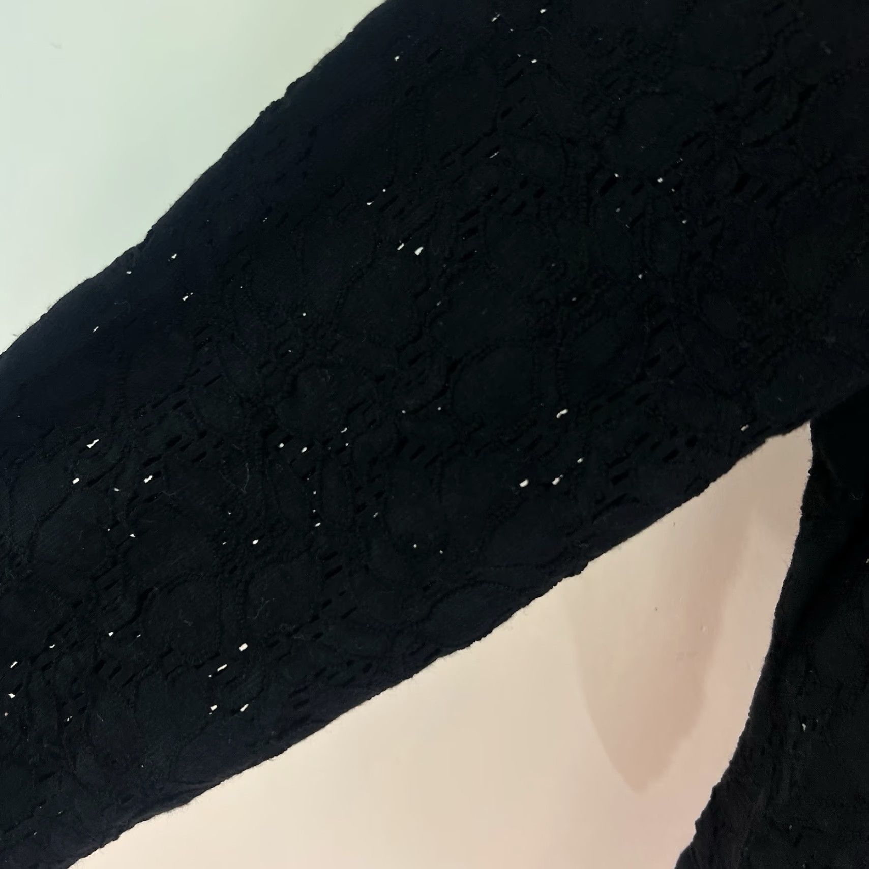 Denime Ethyl Denim Lace Rhinestones Button-Up Jacket Top Womens Size M Black Cropped Size M / US 6-8 / IT 42-44 - 6 Thumbnail