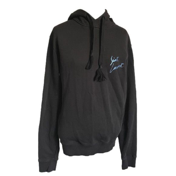 Saint Laurent Paris Saint Laurent Script Cotton Hoodie - S/M, authenticated 🇮🇹 Size US M / EU 48-50 / 2 - 9 Thumbnail