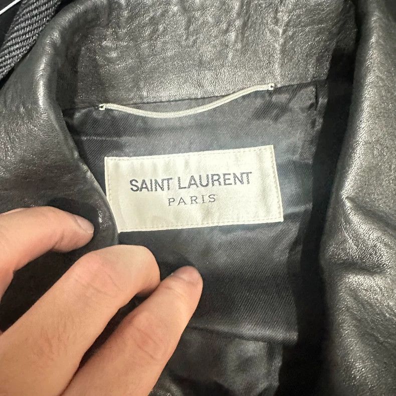 Yves Saint Laurent YSL Spring Summer Leather Jacket- Size US L / EU 52-54 / 3 - 2 Thumbnail