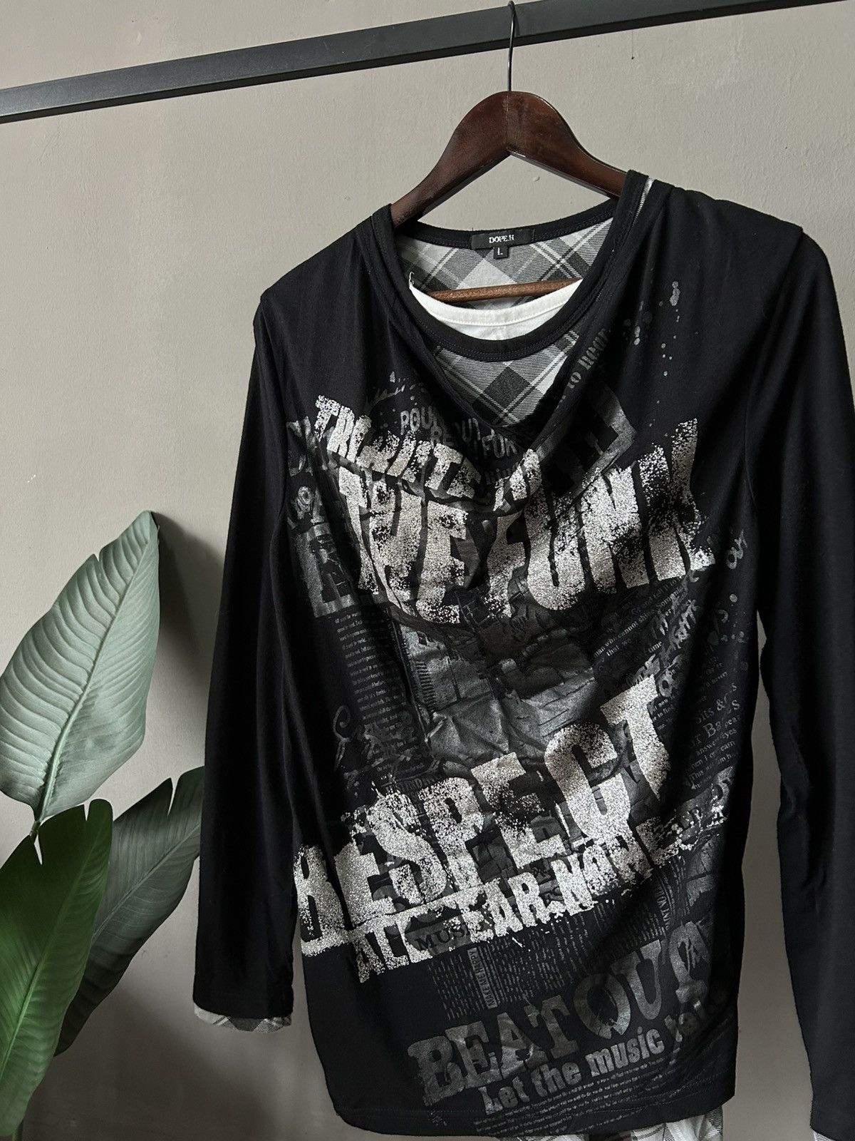 Japanese Brand Punk Dope.H Full Print Long Shirt Size US L / EU 52-54 / 3 - 4 Thumbnail