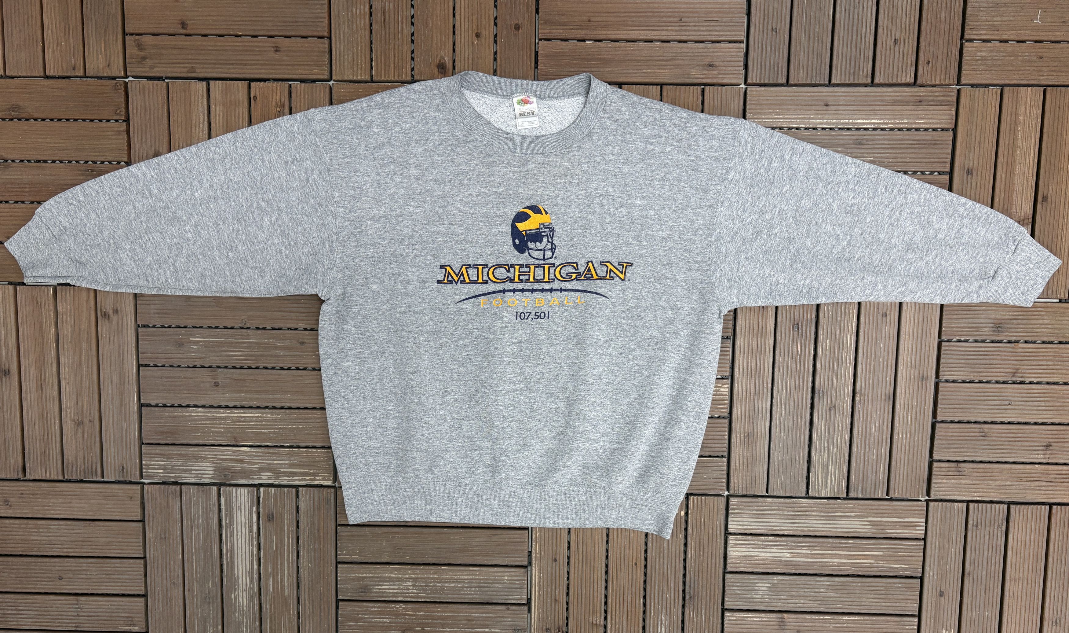 Vintage Michigan Wolverines Football 107,501 Vintage Crewneck Size US XXL / EU 58 / 5 - 3 Thumbnail