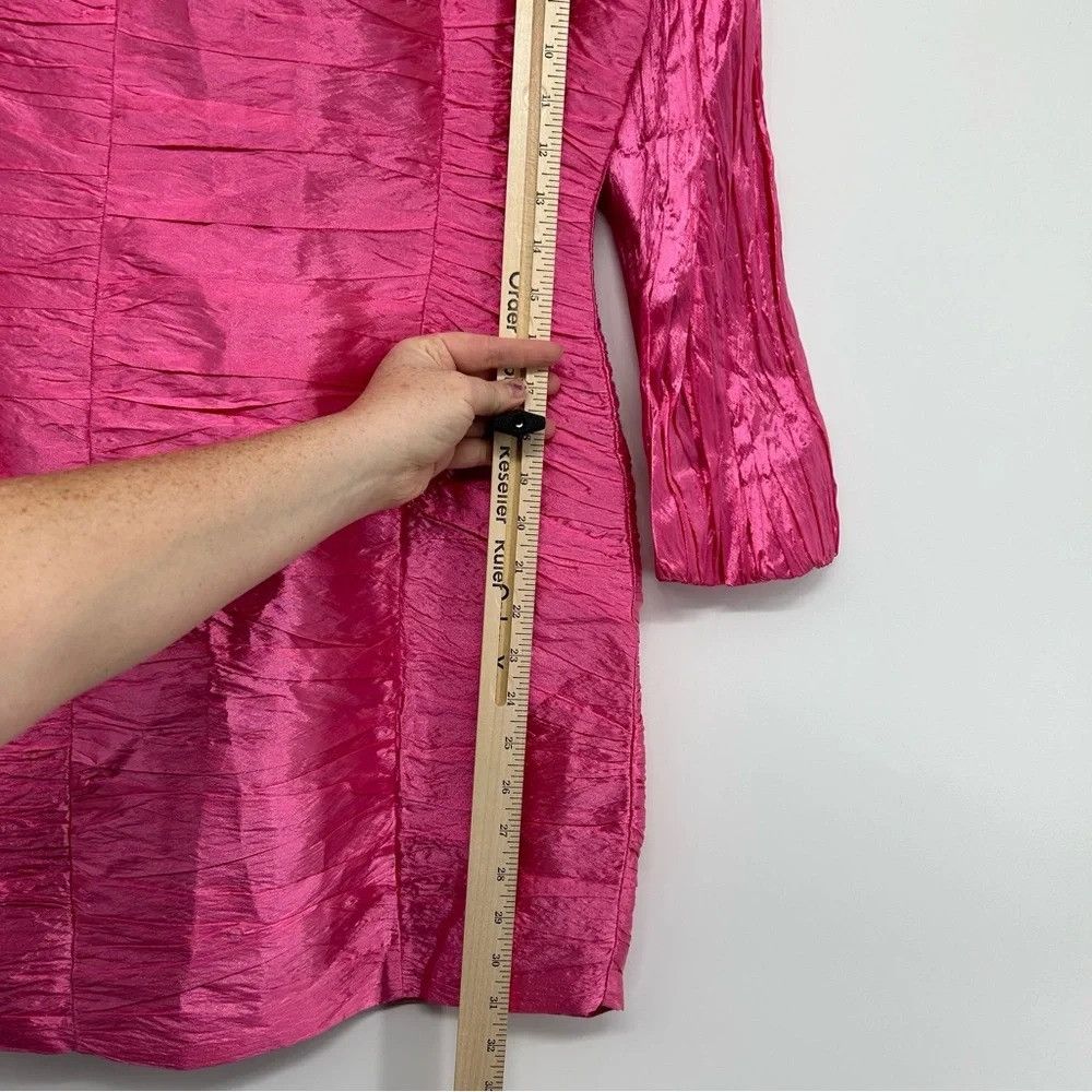 NOCTURNE NOCTURNE LIMITED EDITION BALLOON SLEEVE FUCHSIA DRAPED DRESS Size M / US 6-8 / IT 42-44 - 13 Thumbnail
