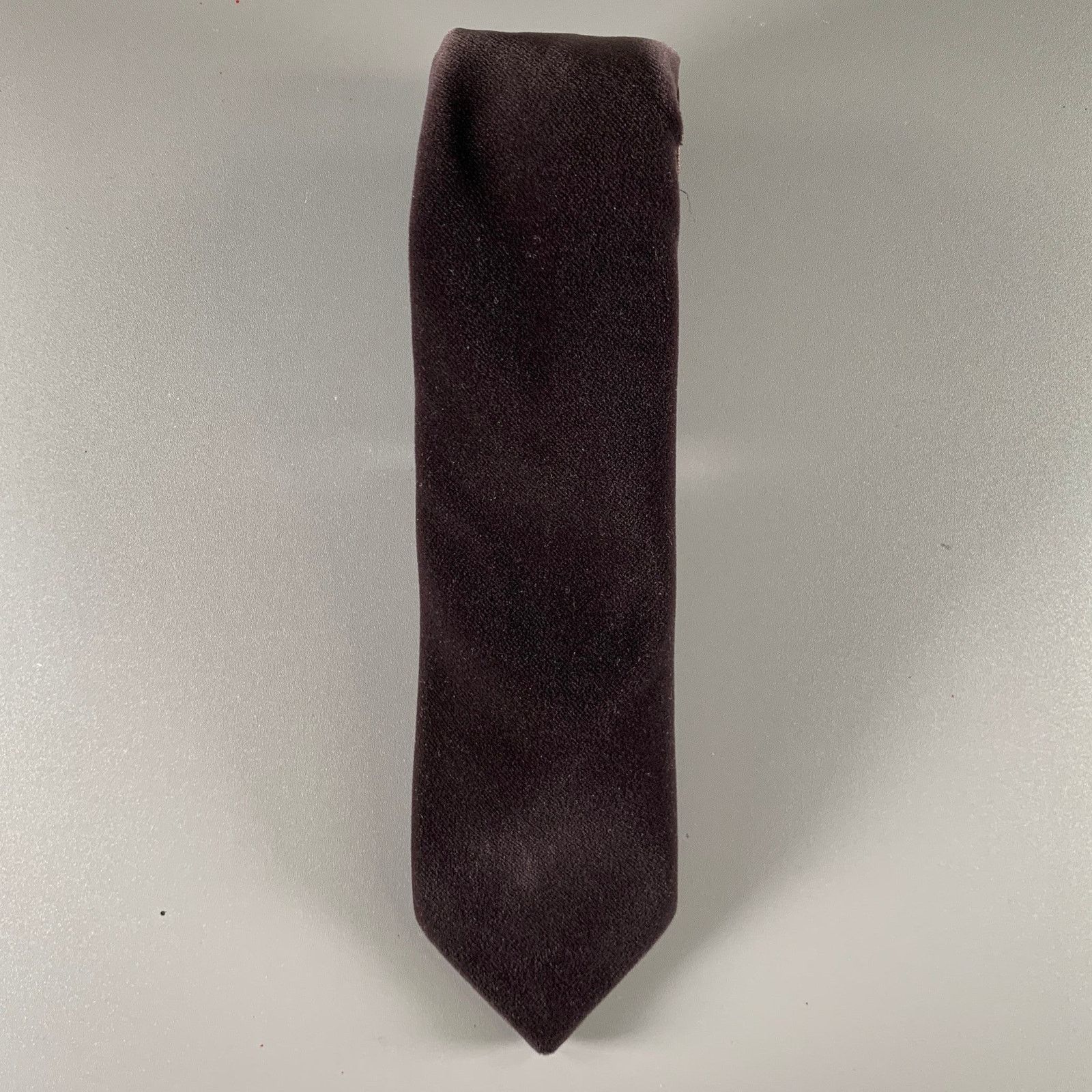 Lanvin LANVIN Brown Velvet Cotton Silk Tie Size ONE SIZE - 4 Thumbnail
