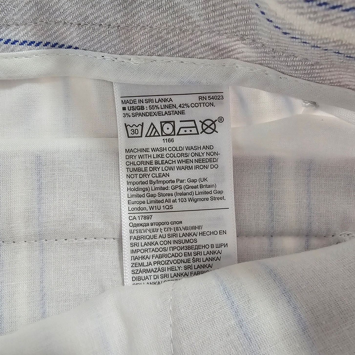Banana Republic BANANA REPUBLIC AVERY Linen Cotton Striped Ankle Pants 4 Size 27" / US 4 / IT 40 - 6 Thumbnail