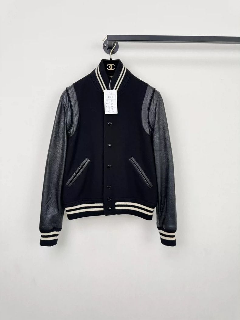 Saint Laurent Paris Saint Laurent Baseball Jacket in Black Color Size US M / EU 48-50 / 2 - 1 Thumbnail