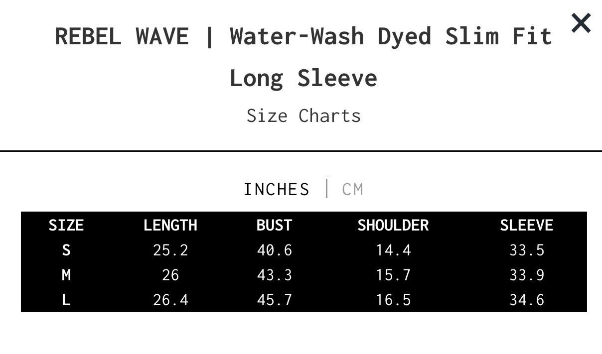 Other Rebel Wave | Water-Wash Dyed Slim Fit Long Sleeve Size US M / EU 48-50 / 2 - 13 Thumbnail
