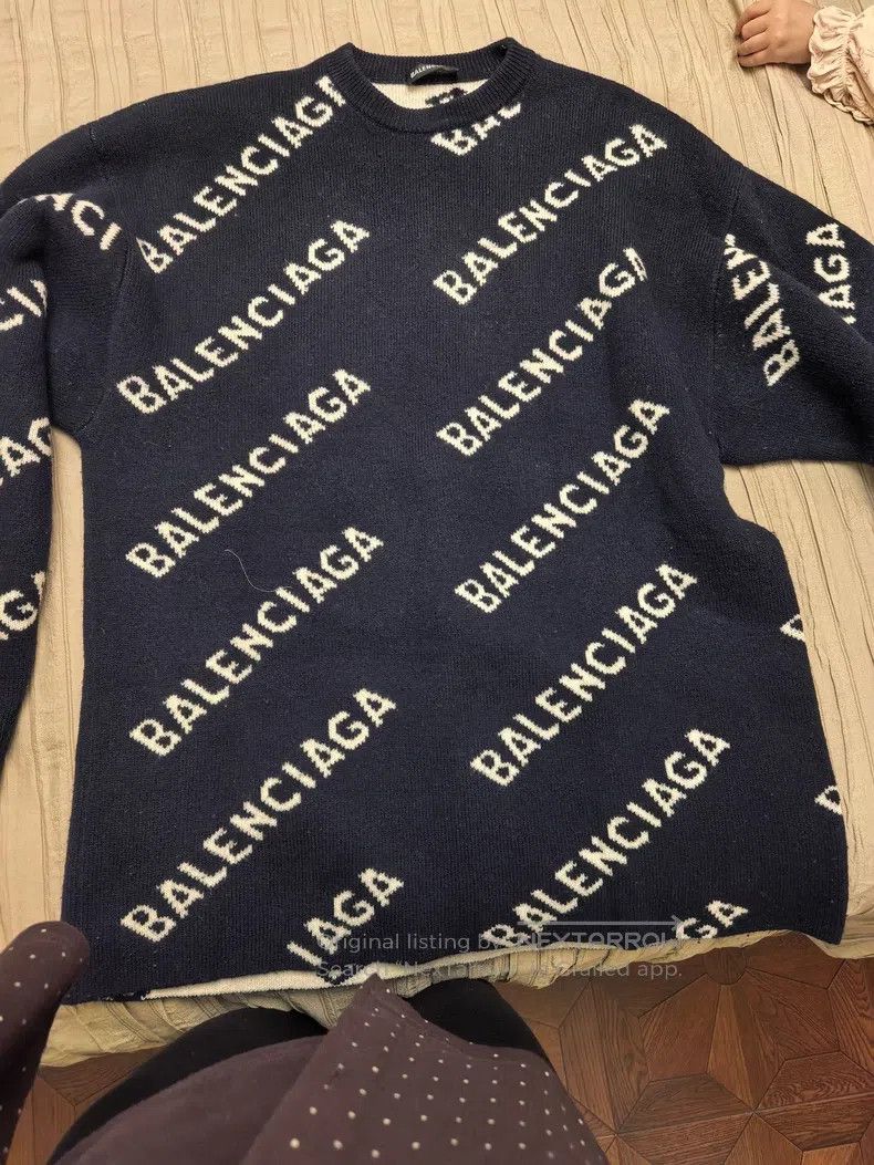 Balenciaga Balenciaga Deep Blue Knit Sweater Size US S / EU 44-46 / 1 - 2 Thumbnail