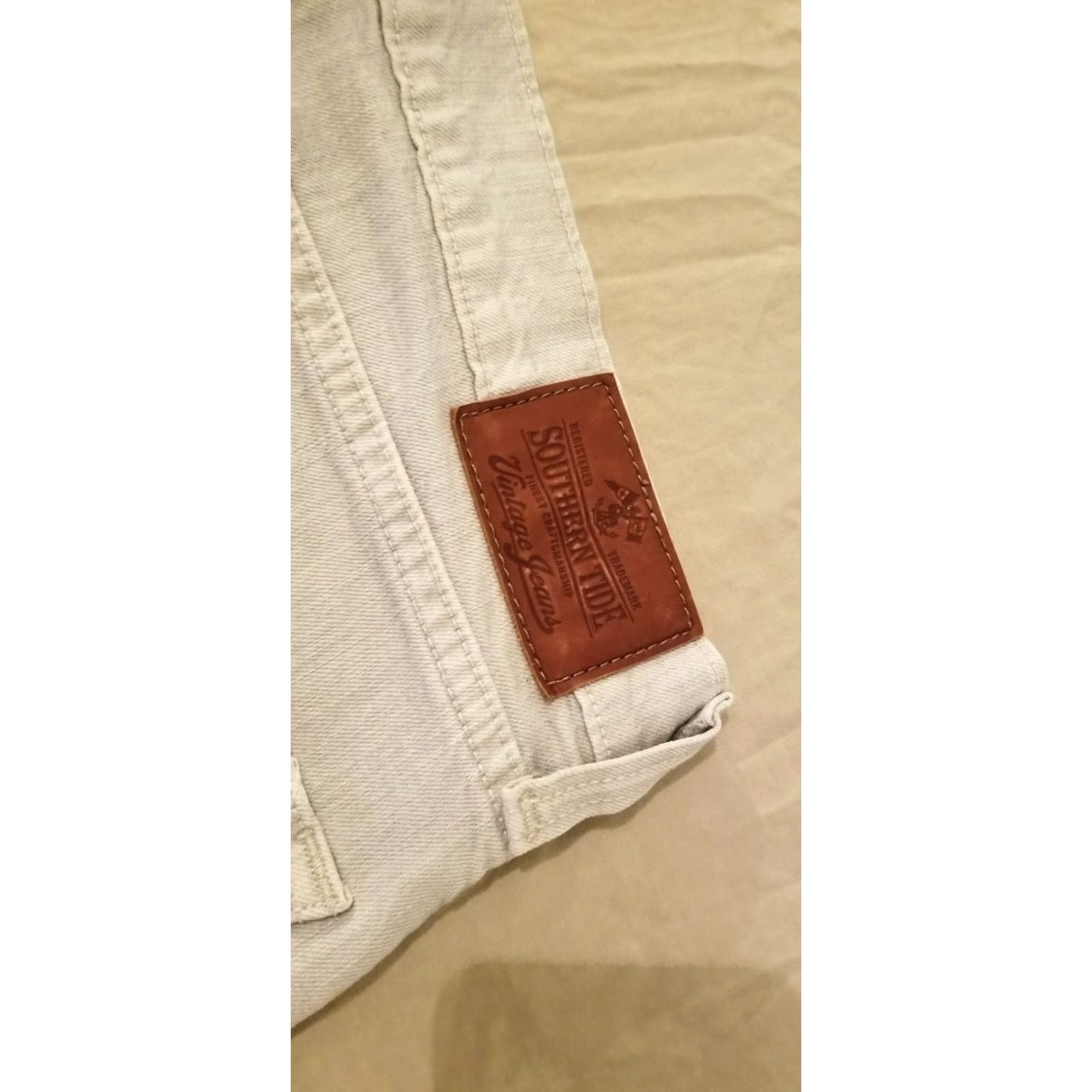 Southern Tide Southern Tide Jeans 31x32 Denim Jeans Slim Straight Men Beige Inseam 32 Slimming Regular Mens Jeans Size US 31 - 3 Thumbnail