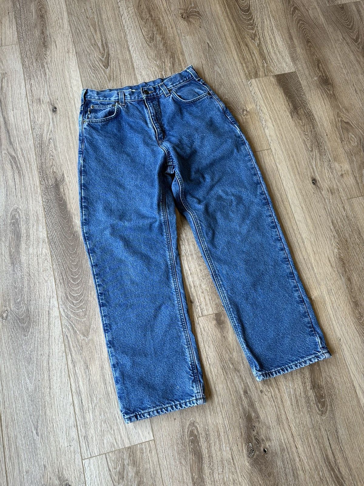 Carhartt × Vintage Vintage carhartt flannel lined denim blue jeans work pants Size US 31 - 7 Thumbnail