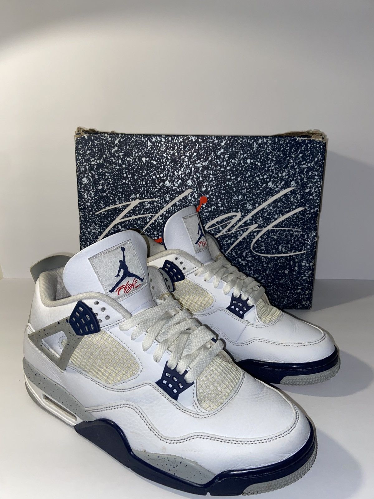 Jordan Brand Jordan 4 Retro Midnight Navy US Men's 12 Used Size US 12 / EU 45 - 1 Thumbnail