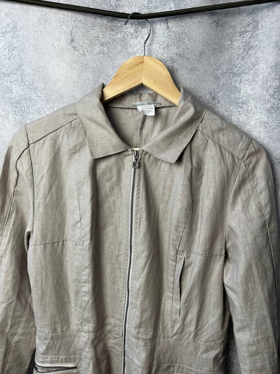 Sarah Pacini SARAH PACINI Linen Full Zip Lagenlook Jacket Blazer Coat Size M / US 6-8 / IT 42-44 - 4 Thumbnail