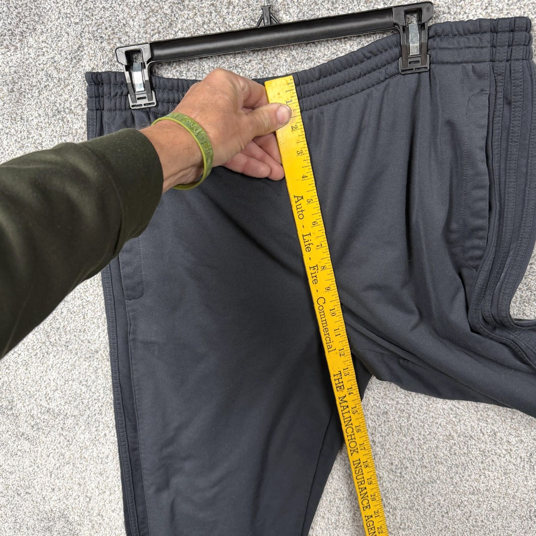 Adidas Adidas Mens XL Track Pants - Gray - 3 Stripe Zip Pockets Athleisure - Elastic Waist Drawstring - Pockets - Gym & Training - Regular Fit Size US 36 / EU 52 - 7 Thumbnail
