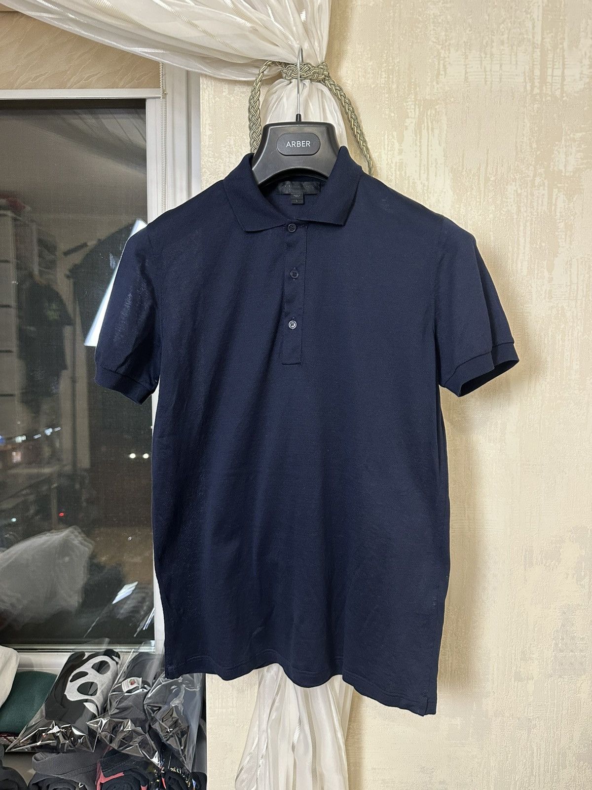 Burberry Prorsum 🔥 Burberry Prorsum Black Navy Polo T Shirt Cotton Slim Fit Size US L / EU 52-54 / 3 - 1 Thumbnail