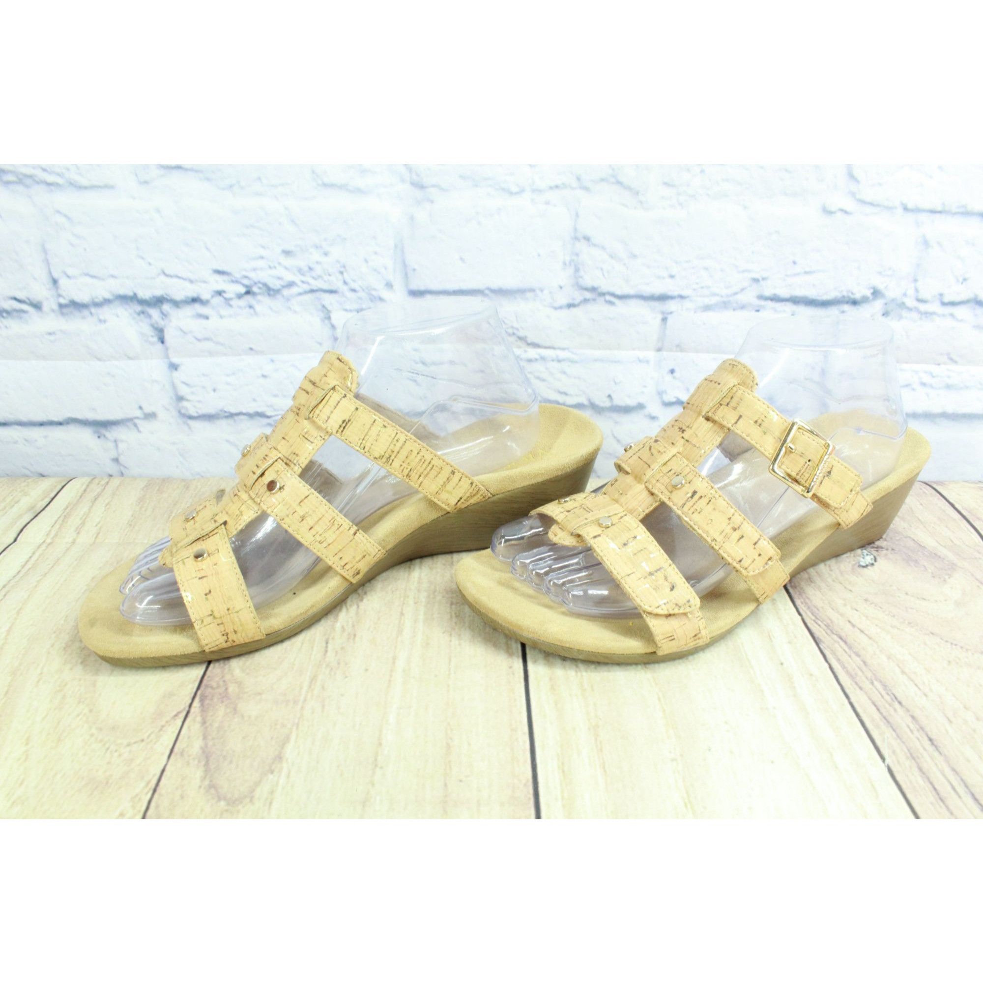 Vionic Vionic Radia Brown Leather Cork Wedge Sandals Size 9 Size US 9 / IT 39 - 2 Thumbnail
