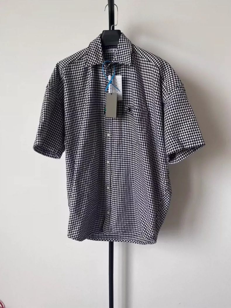Balenciaga Balenciaga size 34 Lock embroidered houndstooth shirt with Size US S / EU 44-46 / 1 - 1 Thumbnail