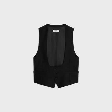 Celine o1w1db10125 2I082311T Cashmere Flannel Vest in Black Size XS / US 0-2 / IT 36-38 - 1 Thumbnail