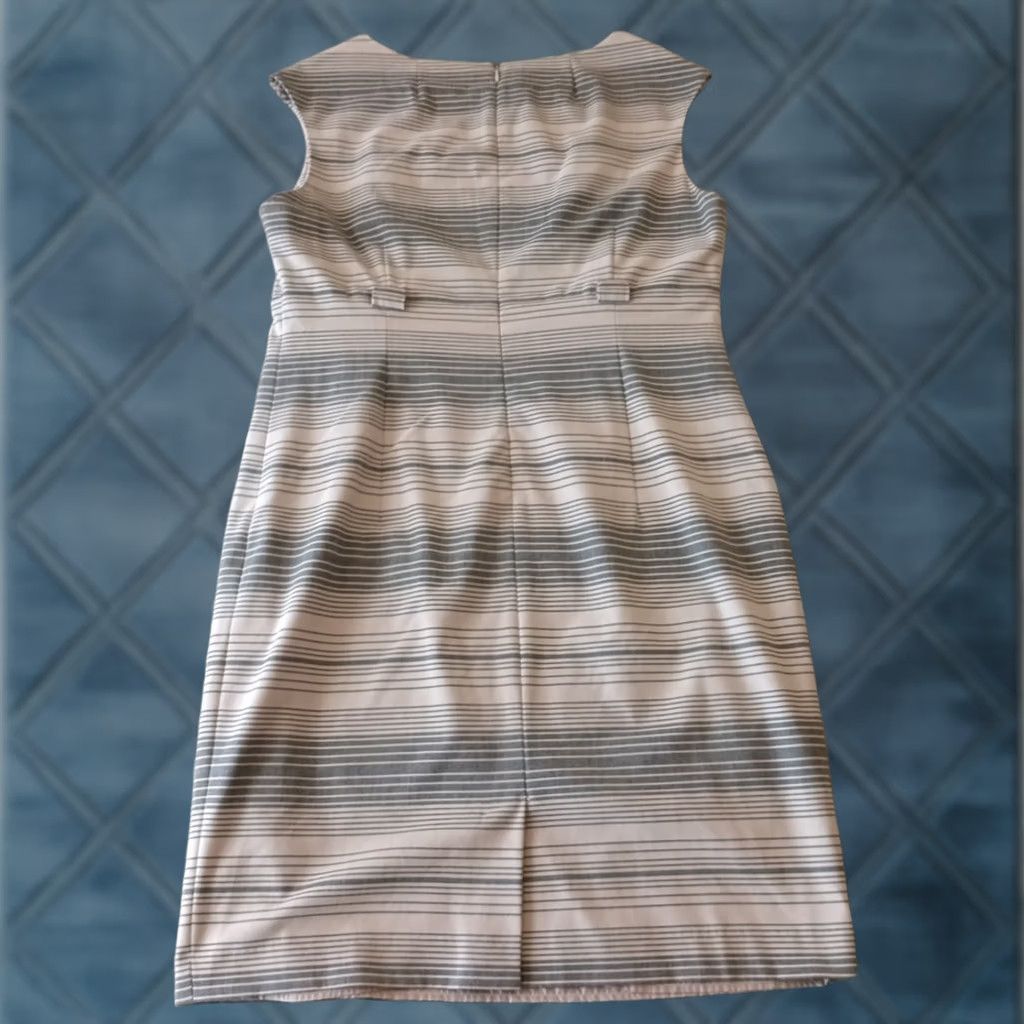 Calvin Klein Calvin Klein Sheath Dress Size 14 Gray Striped Sleeveless Knee Length Lined Slit Dress Women's Regular Vintage No Size XL / US 12-14 / IT 48-50 - 1 Thumbnail