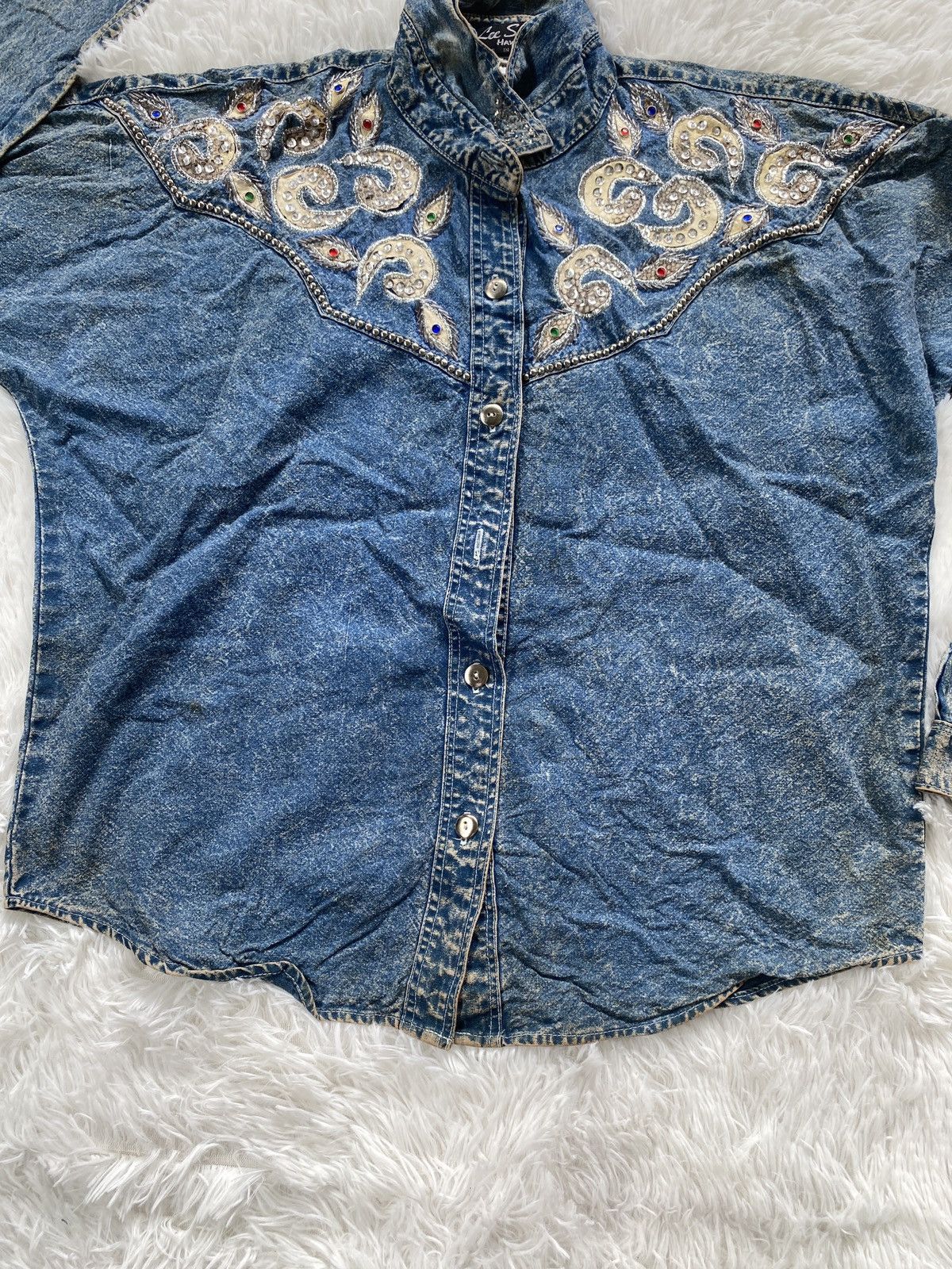 Vintage VINTAGE Lee Sands Hawaii Denim Button Jacket Women Size L / US 10 / IT 46 - 5 Thumbnail