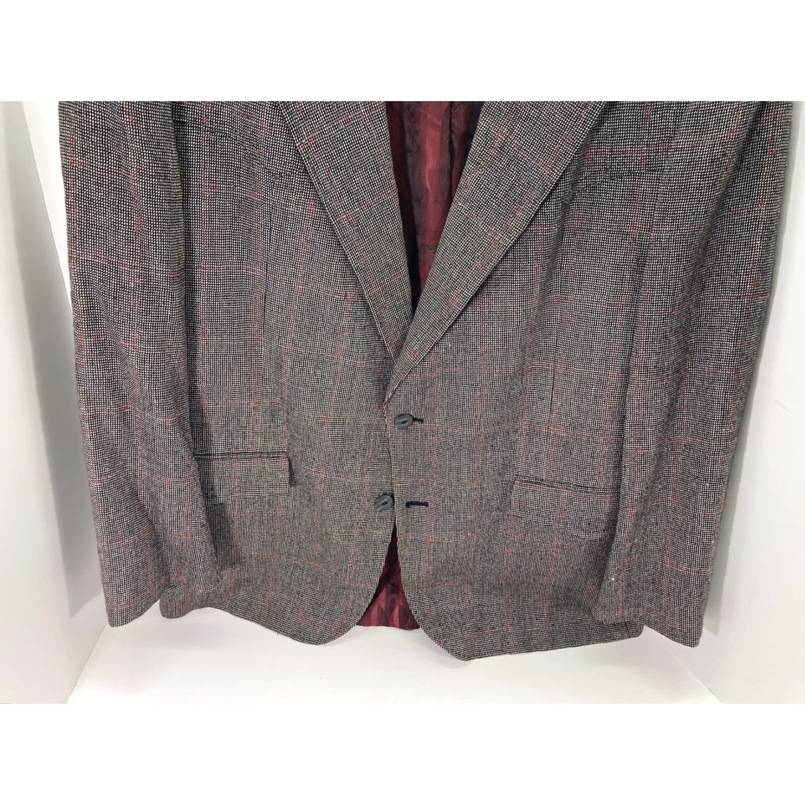 Vintage VINTAGE Larry Davis Western Blazer Sport Coat 46R Gray 2 Button Men Jacket Blazer Rodeo Cowboy Shirt Mens Size 46R - 3 Thumbnail
