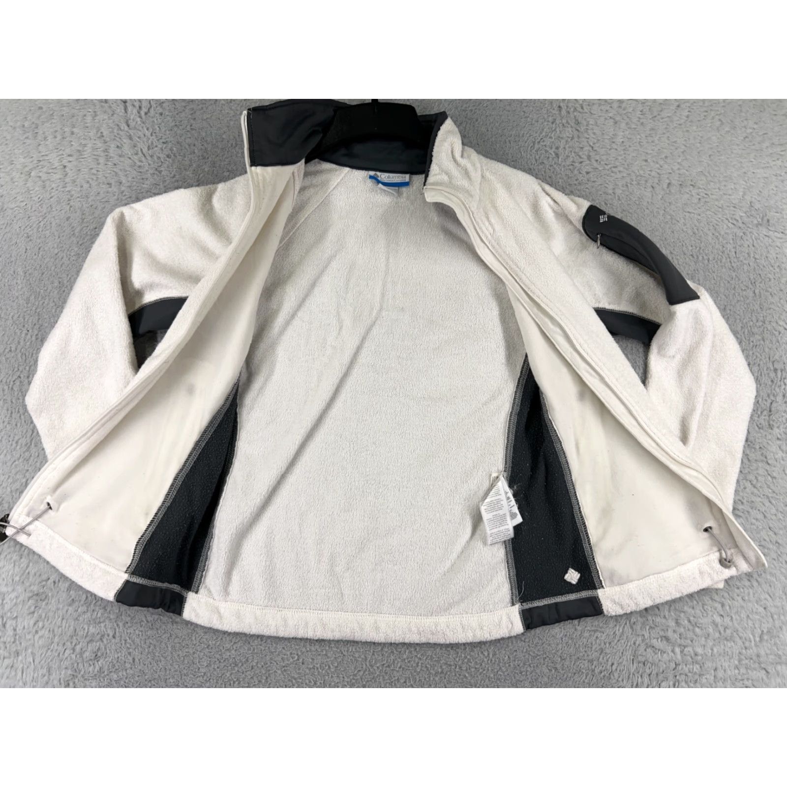 Vintage Columbia Jacket Women Small White Black Polyester Fleece Pockets Zip Zipper Embroidered Logo Cozy Hike Women Size S / US 4 / IT 40 - 4 Thumbnail