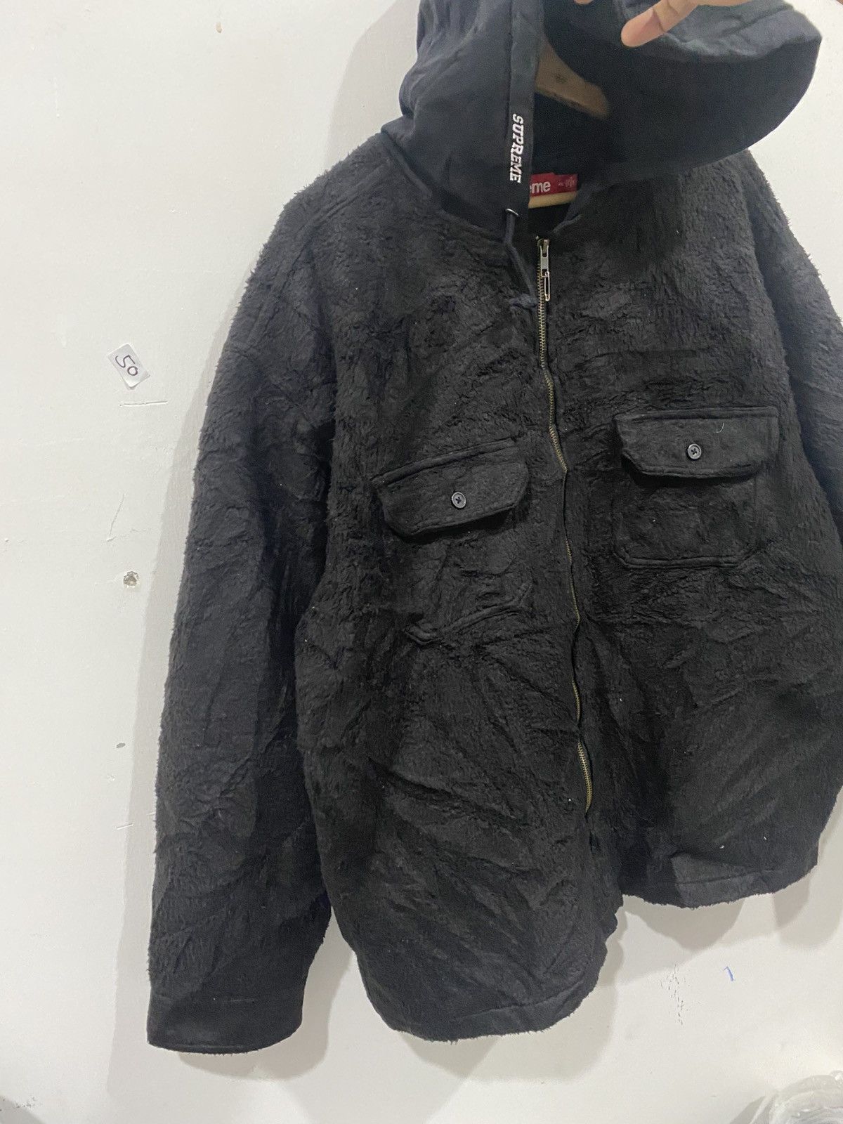 Supreme Supreme Fleece Jacket Zip up Hooded Shirt Black Size US XL / EU 56 / 4 - 3 Thumbnail
