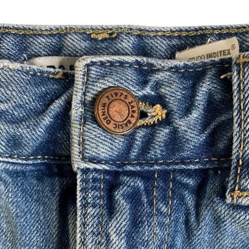 Zara Zara Basic Z1975 Blue Denim Mini Skirt Women's Small Cut Off Size 30" / US 8 / IT 44 - 2 Thumbnail