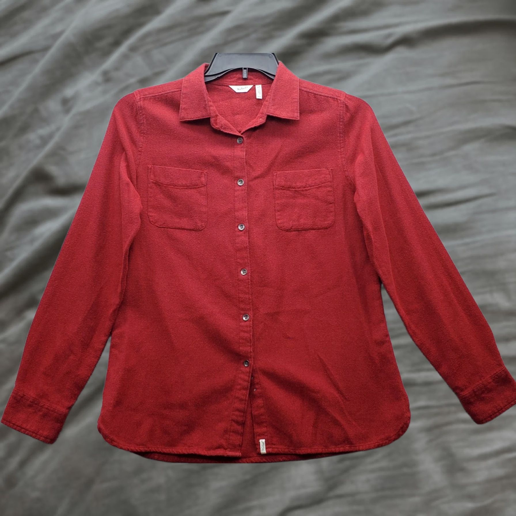 Vintage Woolrich Shirt Women M Dark Red Detail Chest Pockets Long Sleeve Button Up Size M / US 6-8 / IT 42-44 - 1 Thumbnail