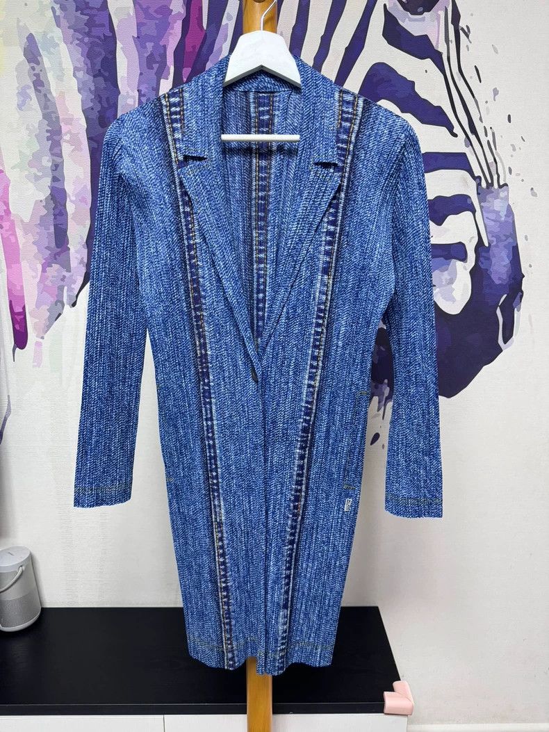 Issey Miyake Issey Miyake size:3 Blue denim pleated windbreaker cardiga Size S / US 4 / IT 40 - 1 Thumbnail