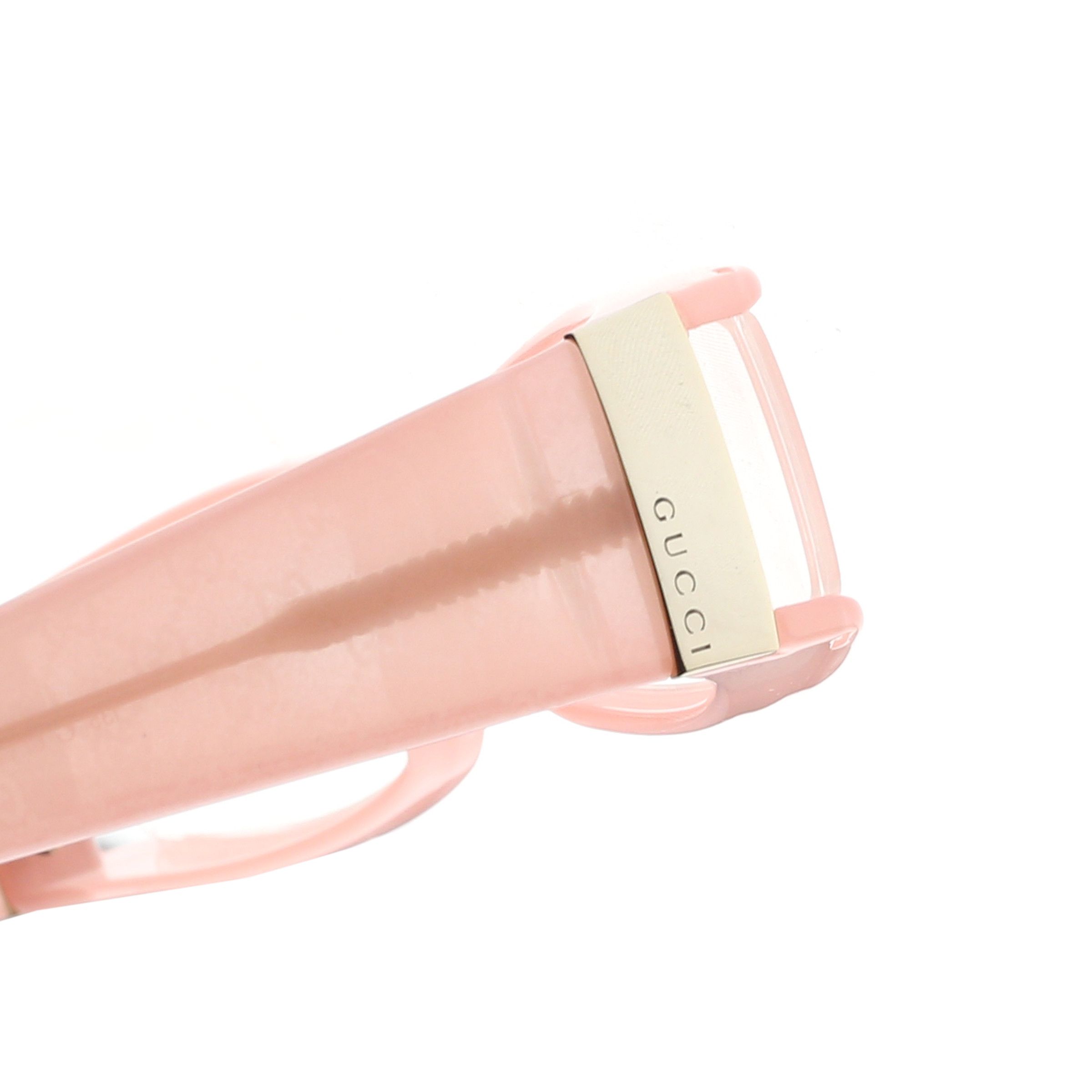 Gucci × Vintage Gucci '00s Pink Monogram Rectangular Plastic Glasses Size ONE SIZE - 3 Thumbnail