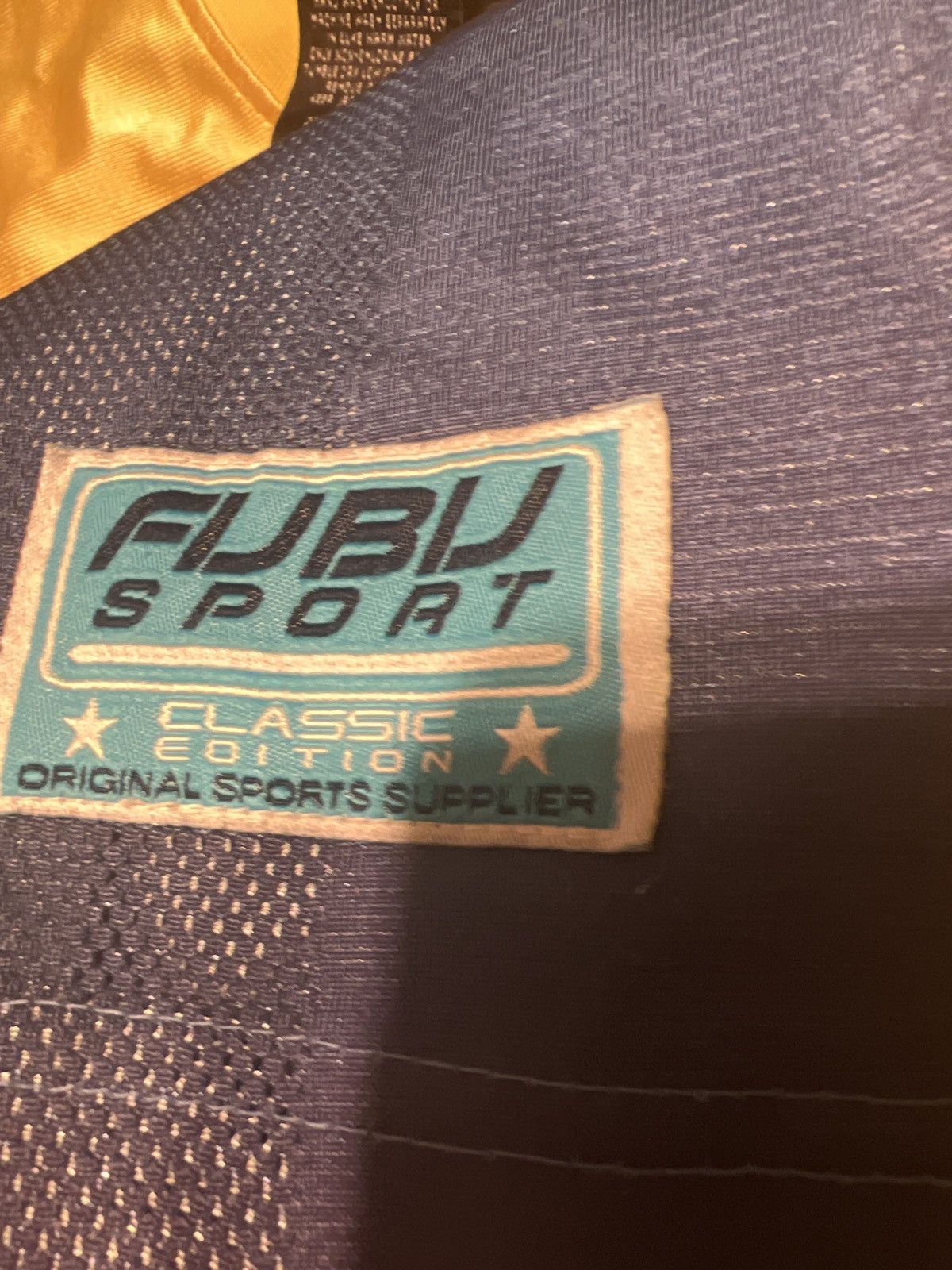 Fubu × Vintage Vintage Fubu Jersey, Yellow and Blue, ‘05 Size US L / EU 52-54 / 3 - 6 Thumbnail