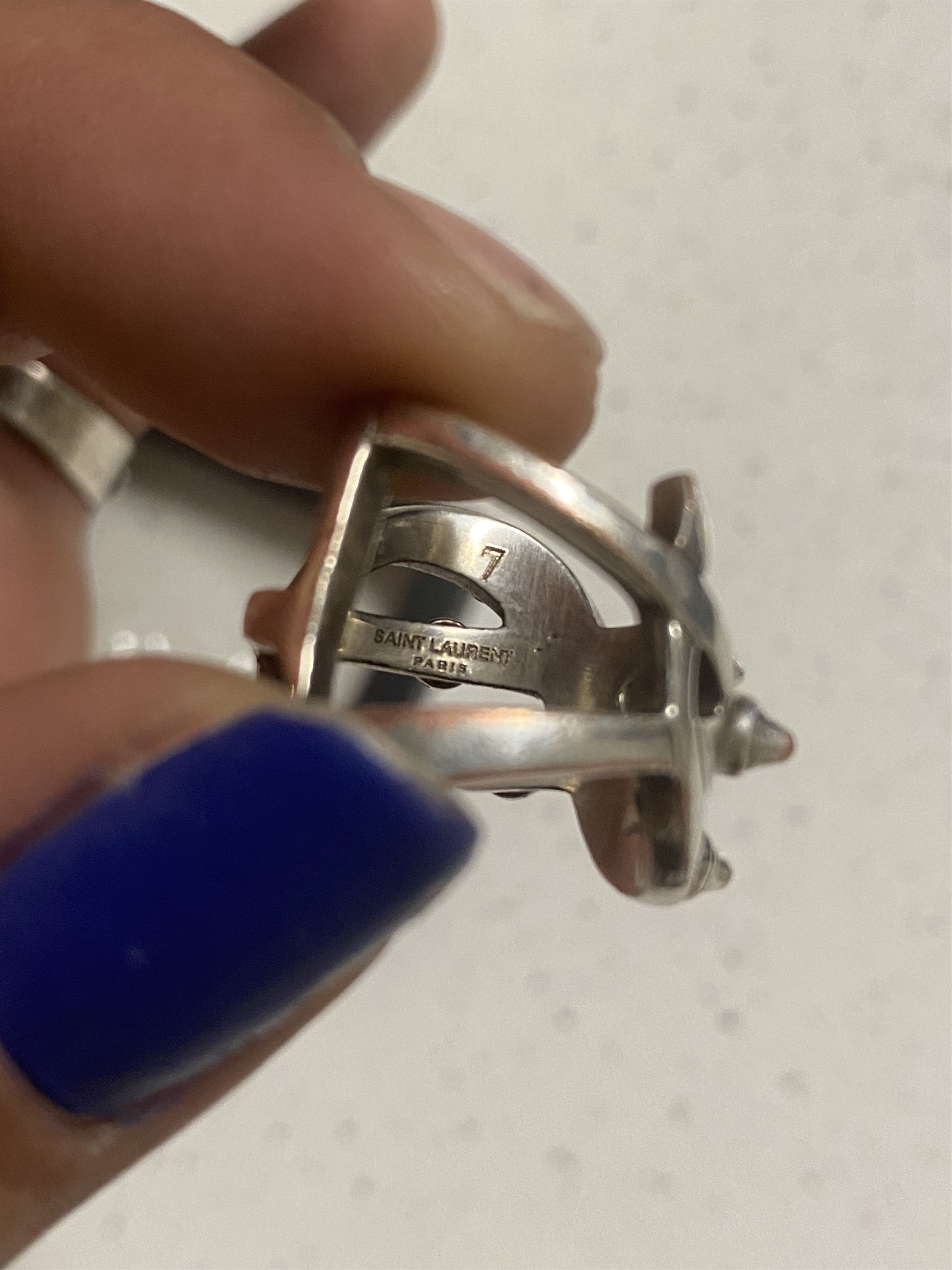 Yves Saint Laurent 2010’ (Rare) Saint Laurent Silver Geometric Spike Ring Size ONE SIZE - 7 Thumbnail