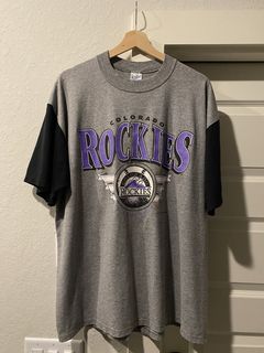 Vintage 1993 Colorado Rockies Baseball Purple 1990s T shirt Logo 7 mens sz  Large