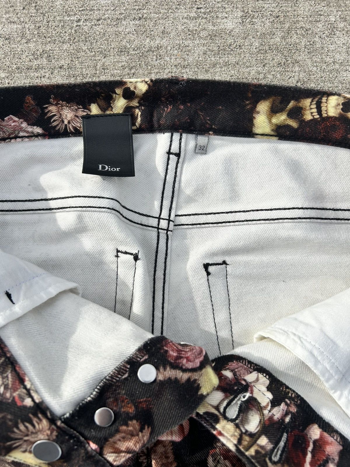 Dior Dior homme 2017 toru kamei skull flower denim. Size US 32 / EU 48 - 6 Thumbnail