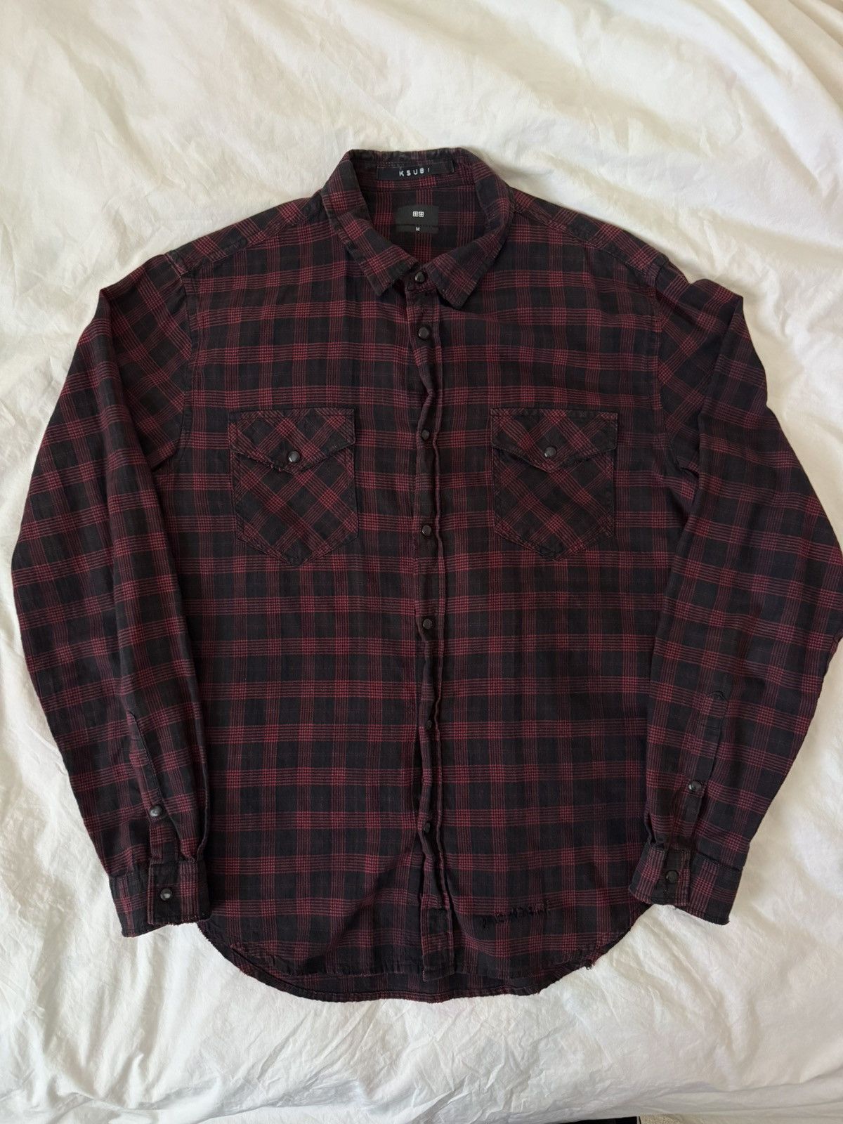 Ksubi × Vintage KSUBI MALCOLM BLACK/RED PLAID BUTTON UP SHIRT SIZE MEDIUM Size US M / EU 48-50 / 2 - 1 Thumbnail