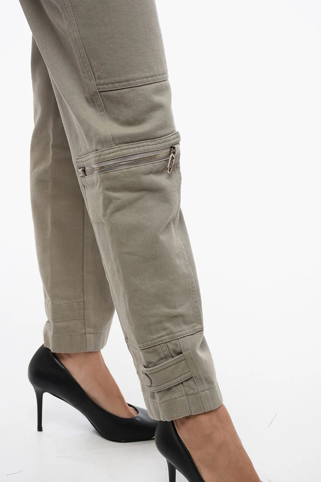 Fendi og1mm0326 Cotton Twill Cargo Pant in Beige Size 27" / US 4 / IT 40 - 3 Thumbnail