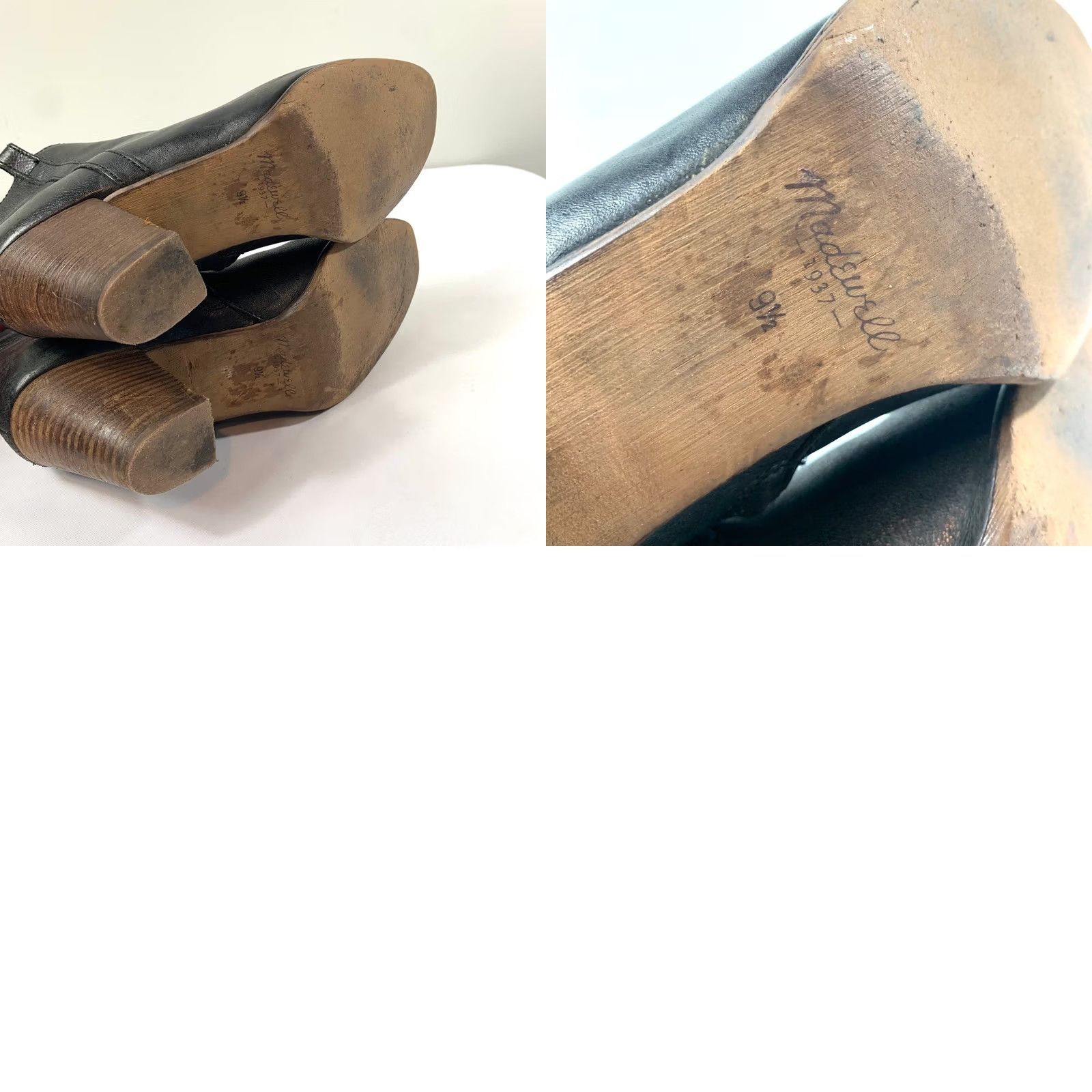 Madewell Madewell Black Leather Ankle Booties Womens 9.5 Stacked Heel Zip Up Size US 10 / IT 40 - 8 Thumbnail