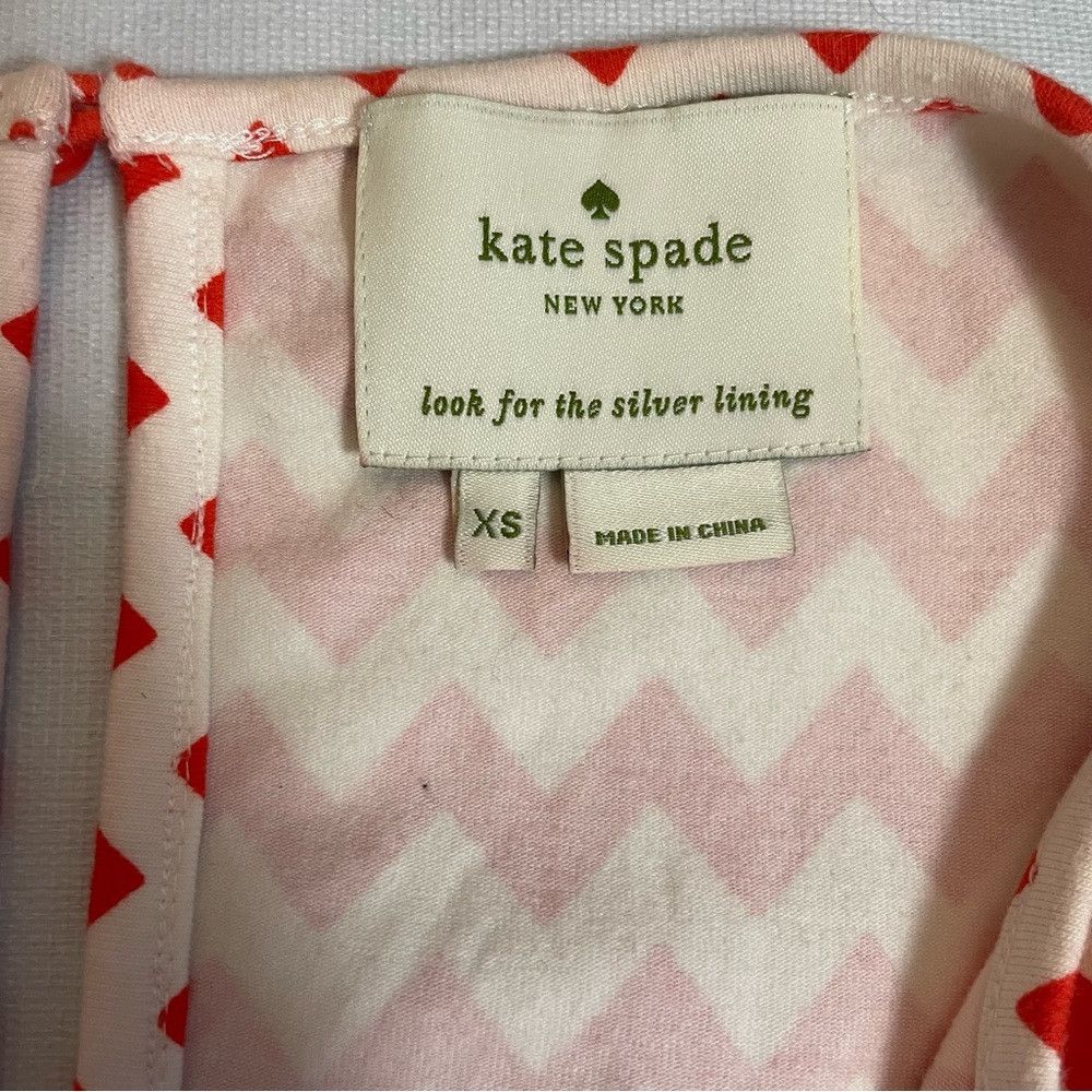 Kate Spade Kate Spade Red Chevron Cotton Sleeveless Dress Size XS Size XS / US 0-2 / IT 36-38 - 6 Thumbnail