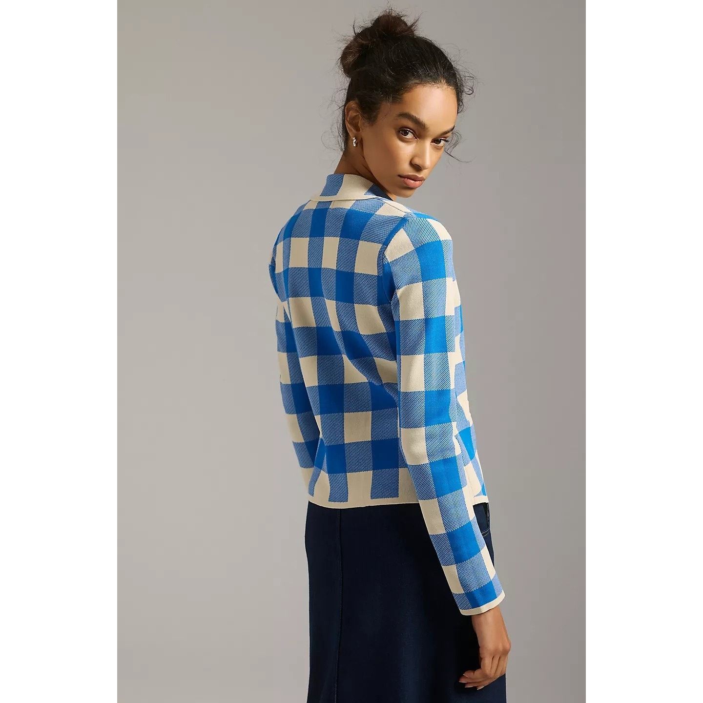 Anthropologie New By Anthropologie Plaid Sweater Blazer $198 X-SMALL 2023 Size XS / US 0-2 / IT 36-38 - 2 Thumbnail