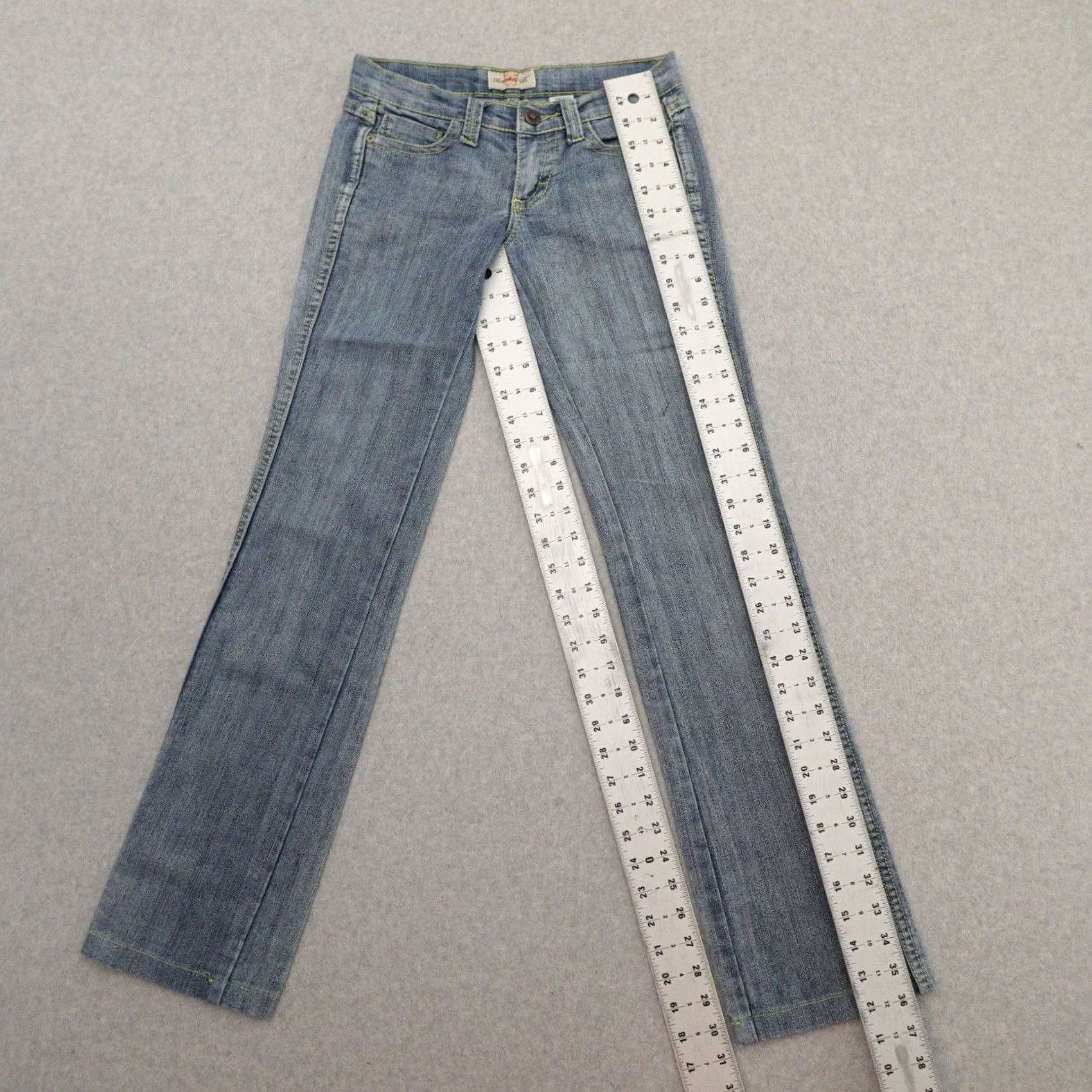 Vintage VINTAGE Frankie B Jeans Womens 26X33 Low-Rise Straight Embroidered Pockets Blue Denim Clothing Womens Jeans Size 26" / US 2 / IT 38 - 7 Thumbnail