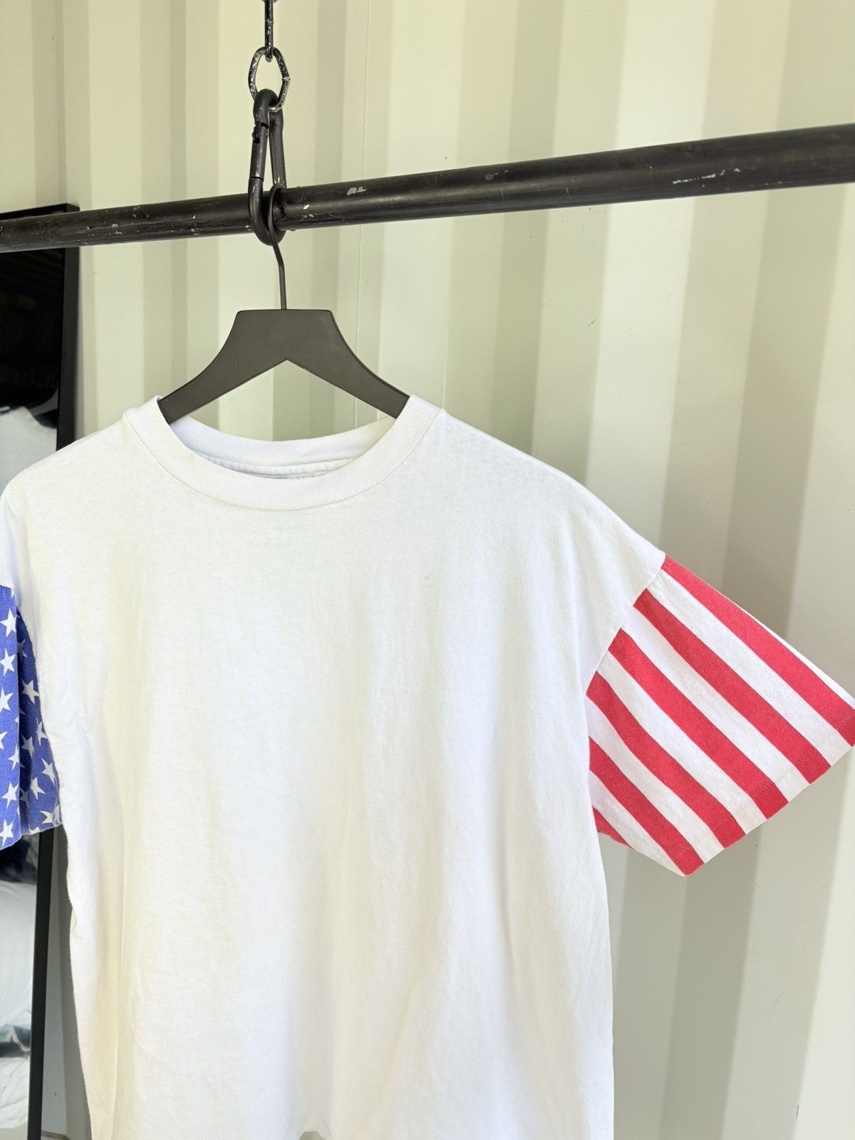 Vintage USA Flag Thrashed Faded Distressed Shirt ERD Grunge WCC Band Size US XL / EU 56 / 4 - 2 Thumbnail