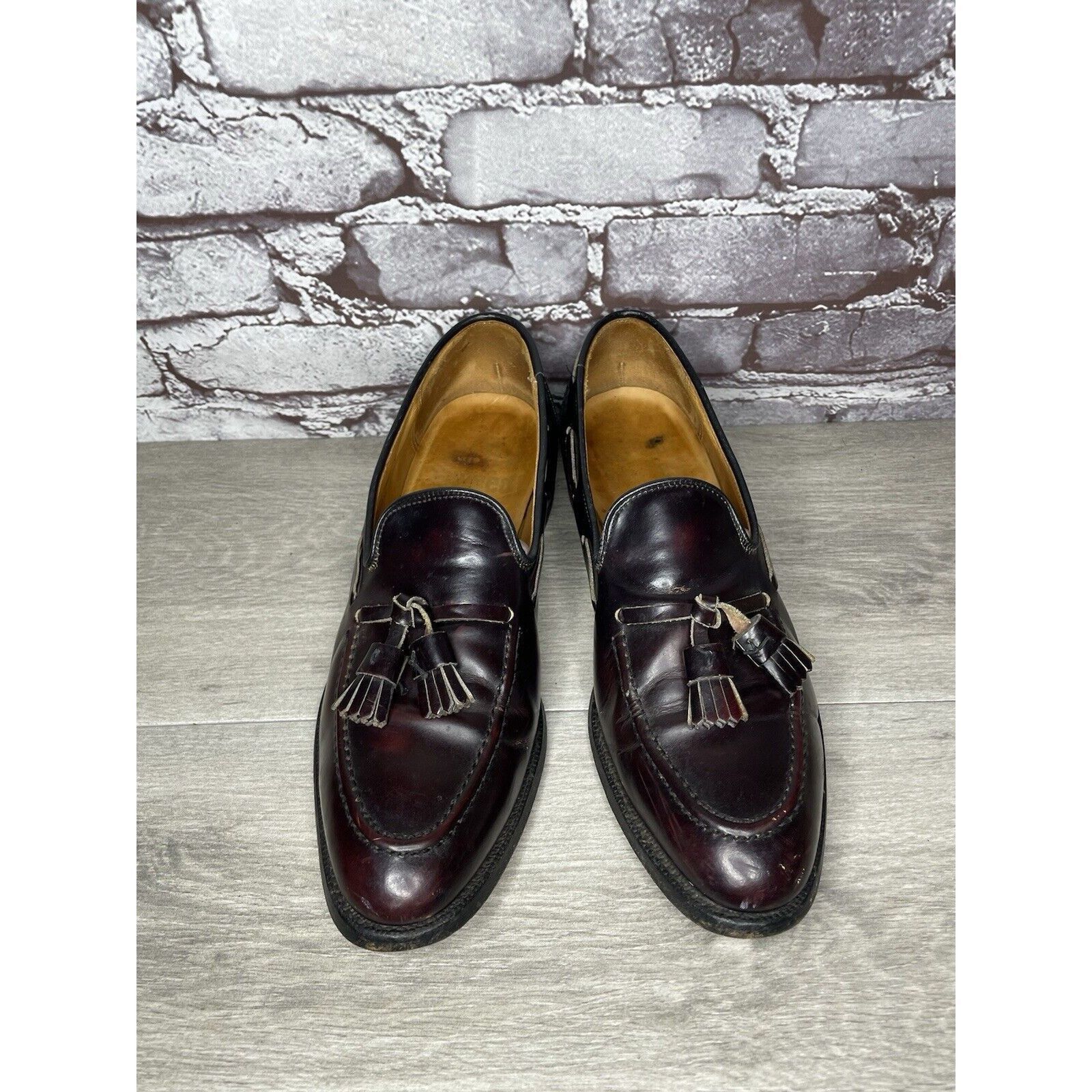 Other Vtg Royal Tweed Burgundy Leather Tassel Loafers Dress Shoes Size US 10 / EU 43 - 24 Thumbnail
